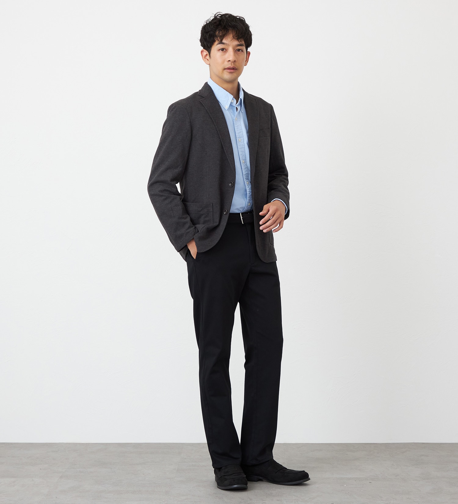 EDWIN(エドウイン)の【試着対象】【裾上げ無料】ジャージーズ チノ ストレート ニット素材|パンツ/チノパンツ/メンズ|ブラック