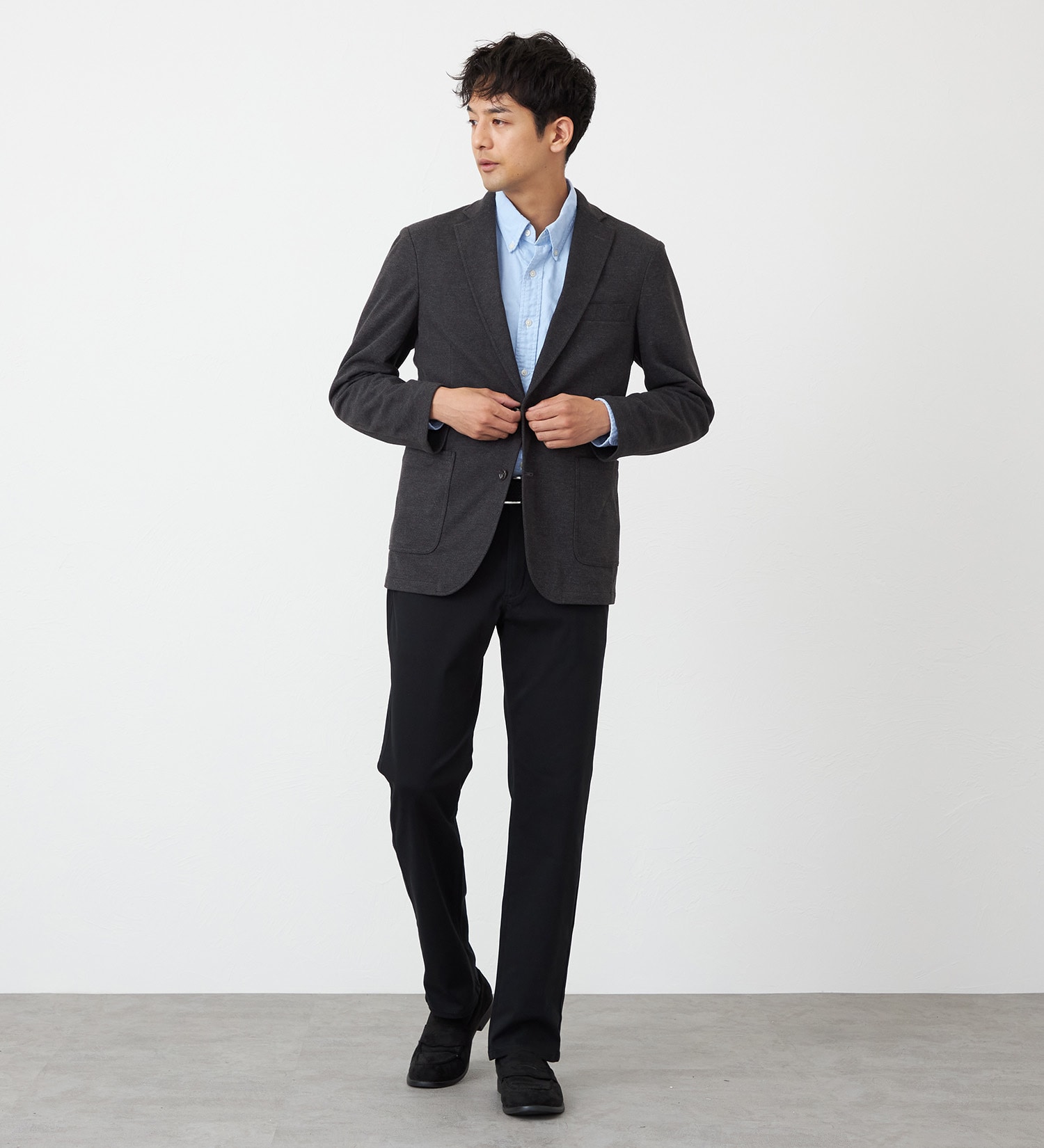 EDWIN(エドウイン)の【試着対象】【裾上げ無料】ジャージーズ チノ ストレート ニット素材|パンツ/チノパンツ/メンズ|ブラック