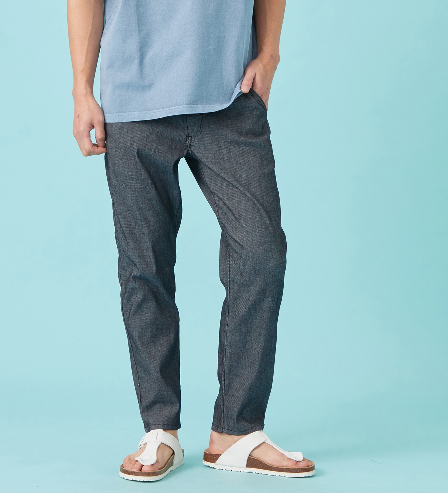 EDWIN(エドウイン)の【予約P】【大きいサイズ】【涼】ジャージーズ COOL テーパード デニムイージーパンツ ストレッチ ドライタッチ 速乾|パンツ/パンツ/メンズ|ネイビー