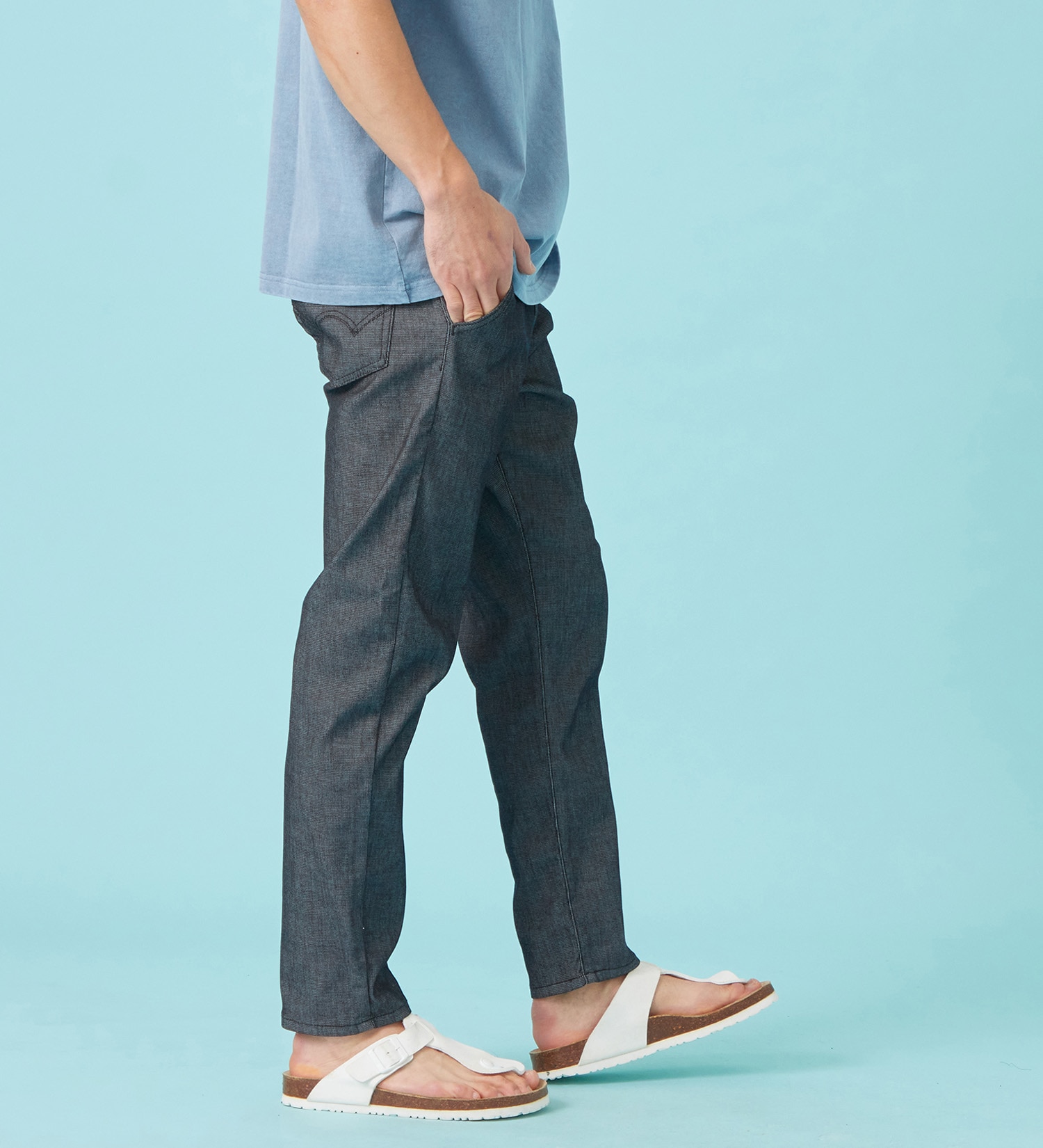 EDWIN(エドウイン)の【予約P】【大きいサイズ】【涼】ジャージーズ COOL テーパード デニムイージーパンツ ストレッチ ドライタッチ 速乾|パンツ/パンツ/メンズ|ネイビー