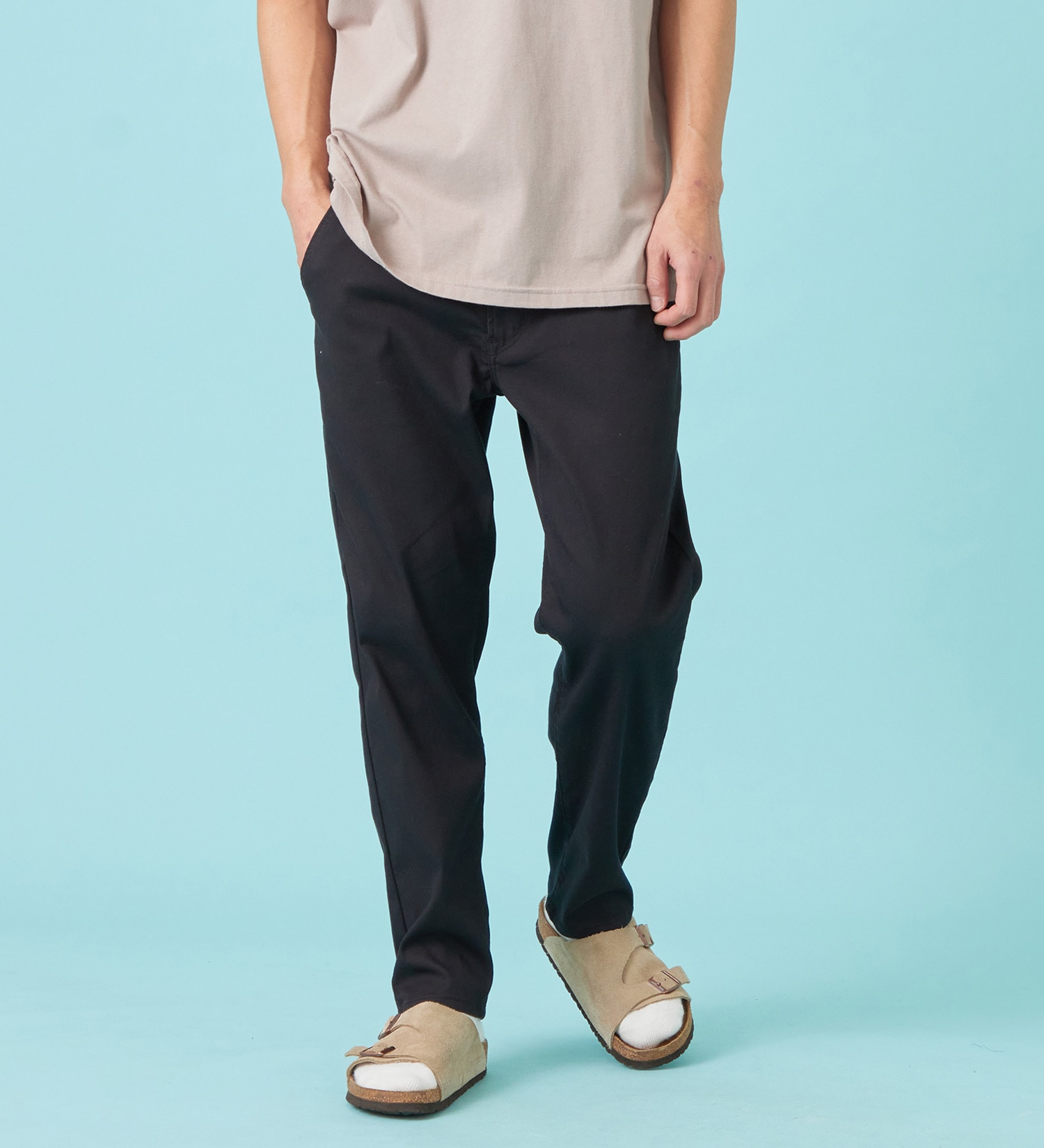 EDWIN(エドウイン)の【予約P】【大きいサイズ】【涼】ジャージーズ COOL テーパード デニムイージーパンツ ストレッチ ドライタッチ 速乾|パンツ/パンツ/メンズ|ブラック