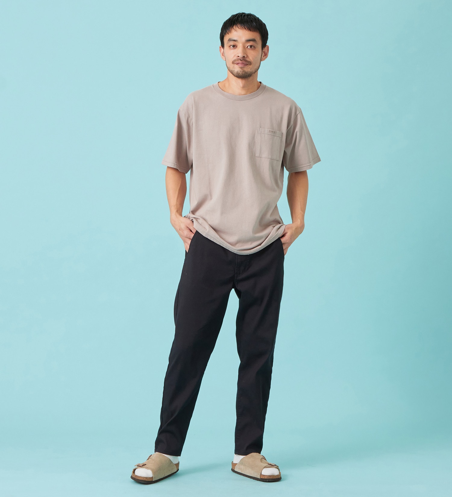 EDWIN(エドウイン)の【予約P】【大きいサイズ】【涼】ジャージーズ COOL テーパード デニムイージーパンツ ストレッチ ドライタッチ 速乾|パンツ/パンツ/メンズ|ブラック