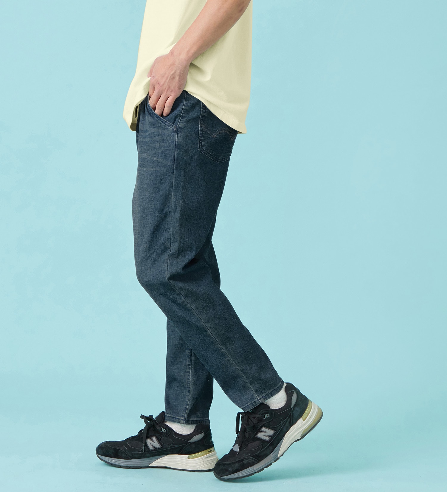 EDWIN(エドウイン)の【予約P】【大きいサイズ】【涼】ジャージーズ COOL テーパード デニムイージーパンツ ストレッチ ドライタッチ 速乾|パンツ/パンツ/メンズ|濃色ブルー