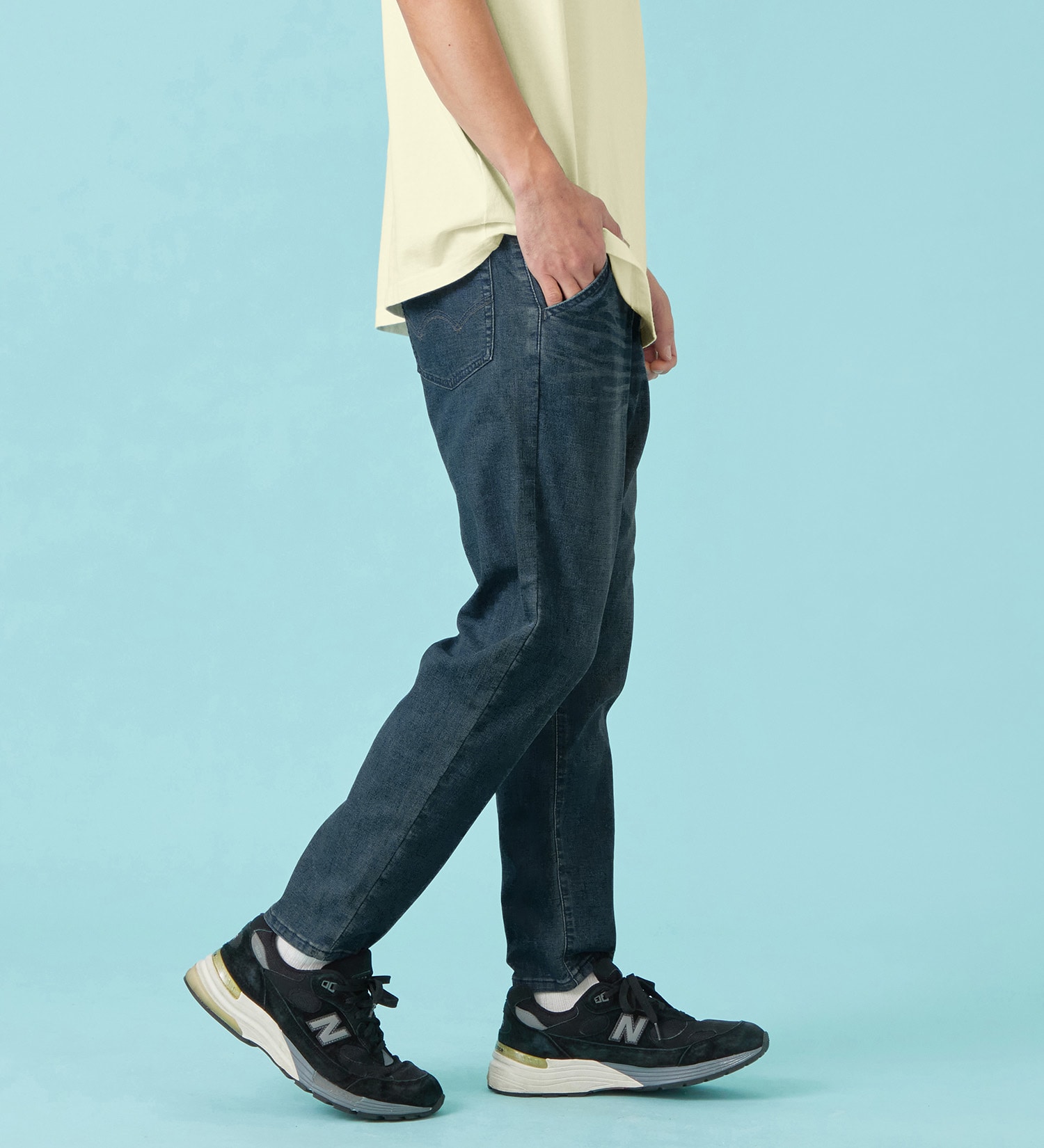 EDWIN(エドウイン)の【予約P】【大きいサイズ】【涼】ジャージーズ COOL テーパード デニムイージーパンツ ストレッチ ドライタッチ 速乾|パンツ/パンツ/メンズ|濃色ブルー