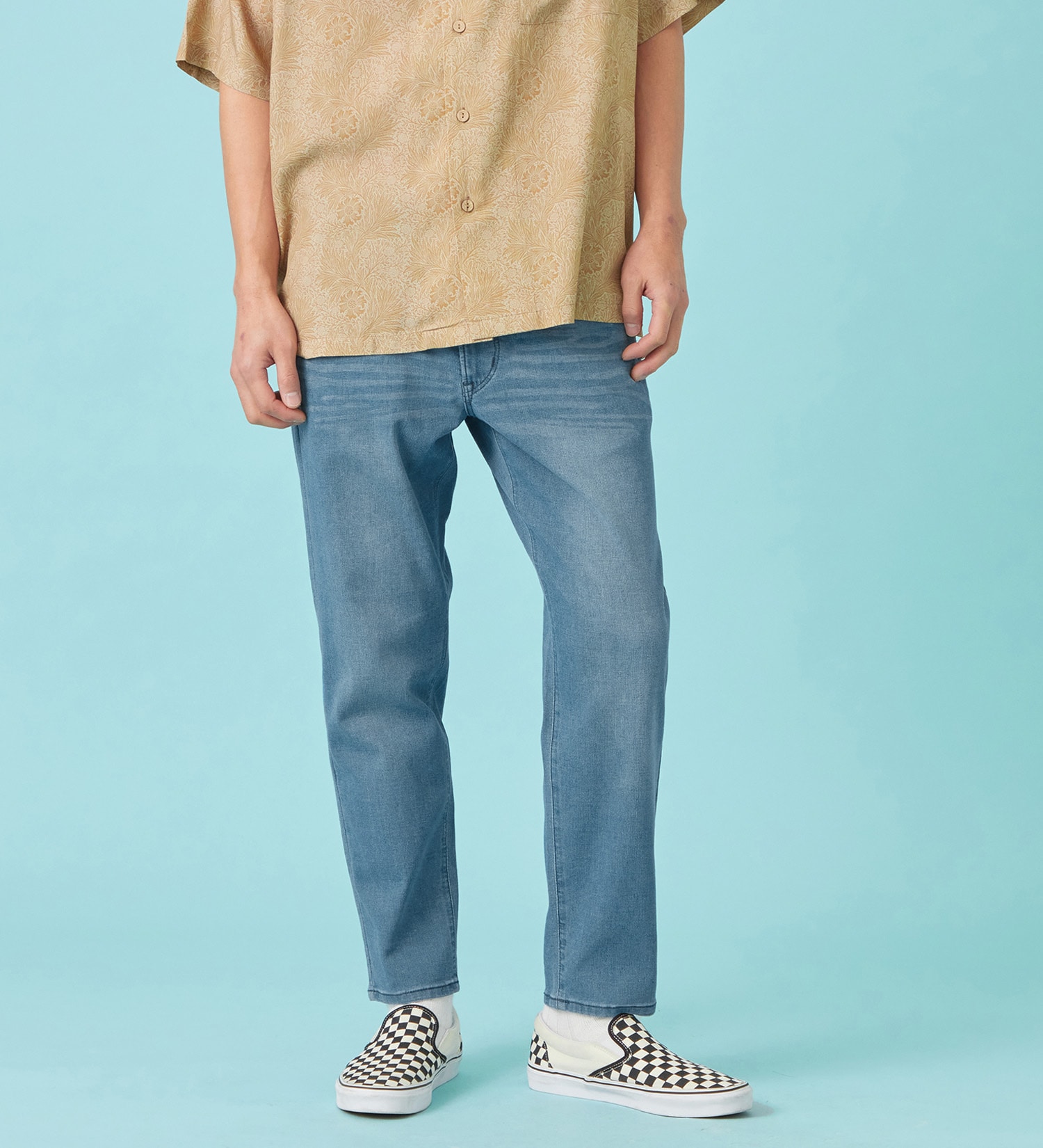 EDWIN(エドウイン)の【予約P】【大きいサイズ】【涼】ジャージーズ COOL テーパード デニムイージーパンツ ストレッチ ドライタッチ 速乾|パンツ/パンツ/メンズ|淡色ブルー