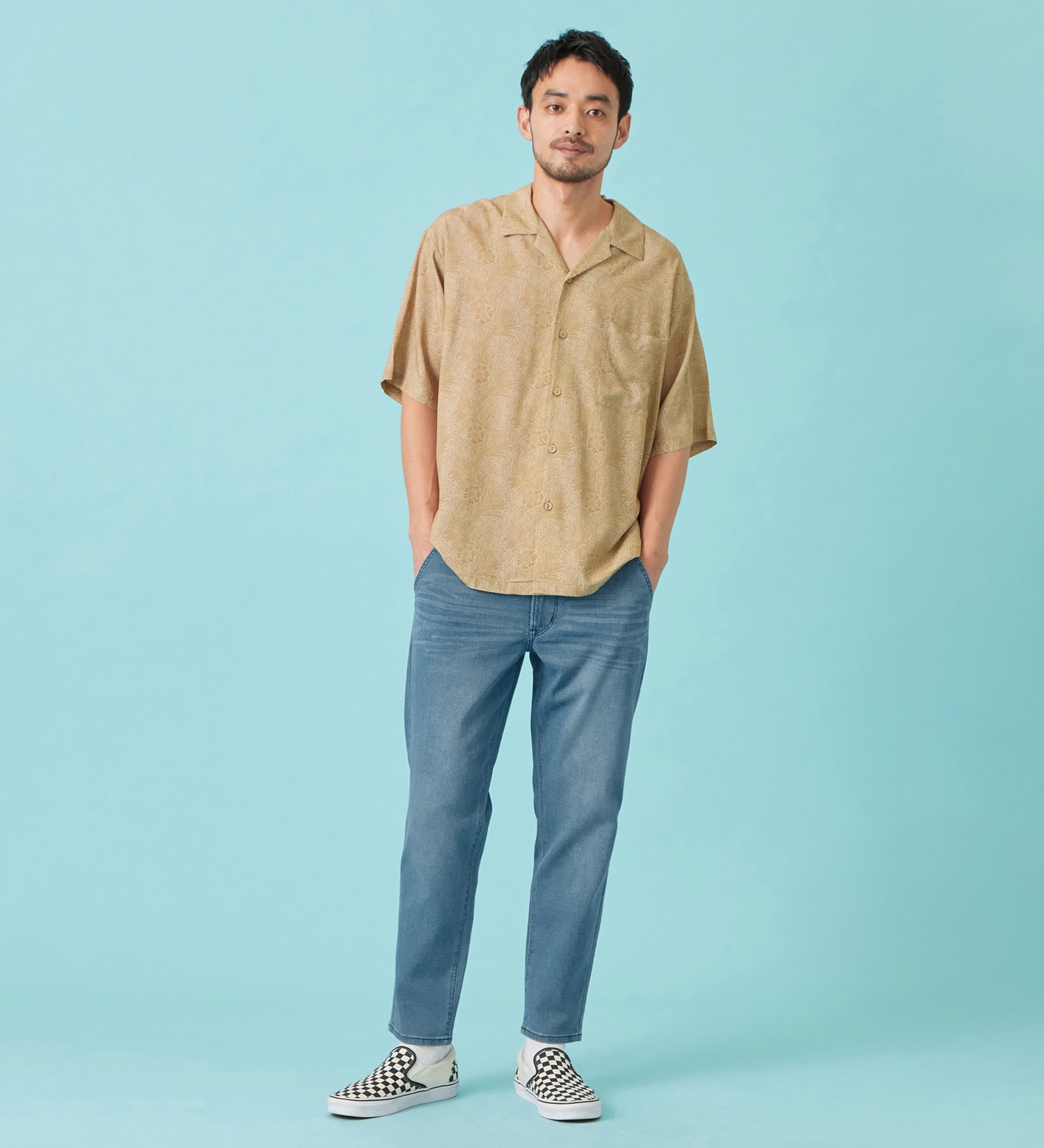 EDWIN(エドウイン)の【予約P】【大きいサイズ】【涼】ジャージーズ COOL テーパード デニムイージーパンツ ストレッチ ドライタッチ 速乾|パンツ/パンツ/メンズ|淡色ブルー