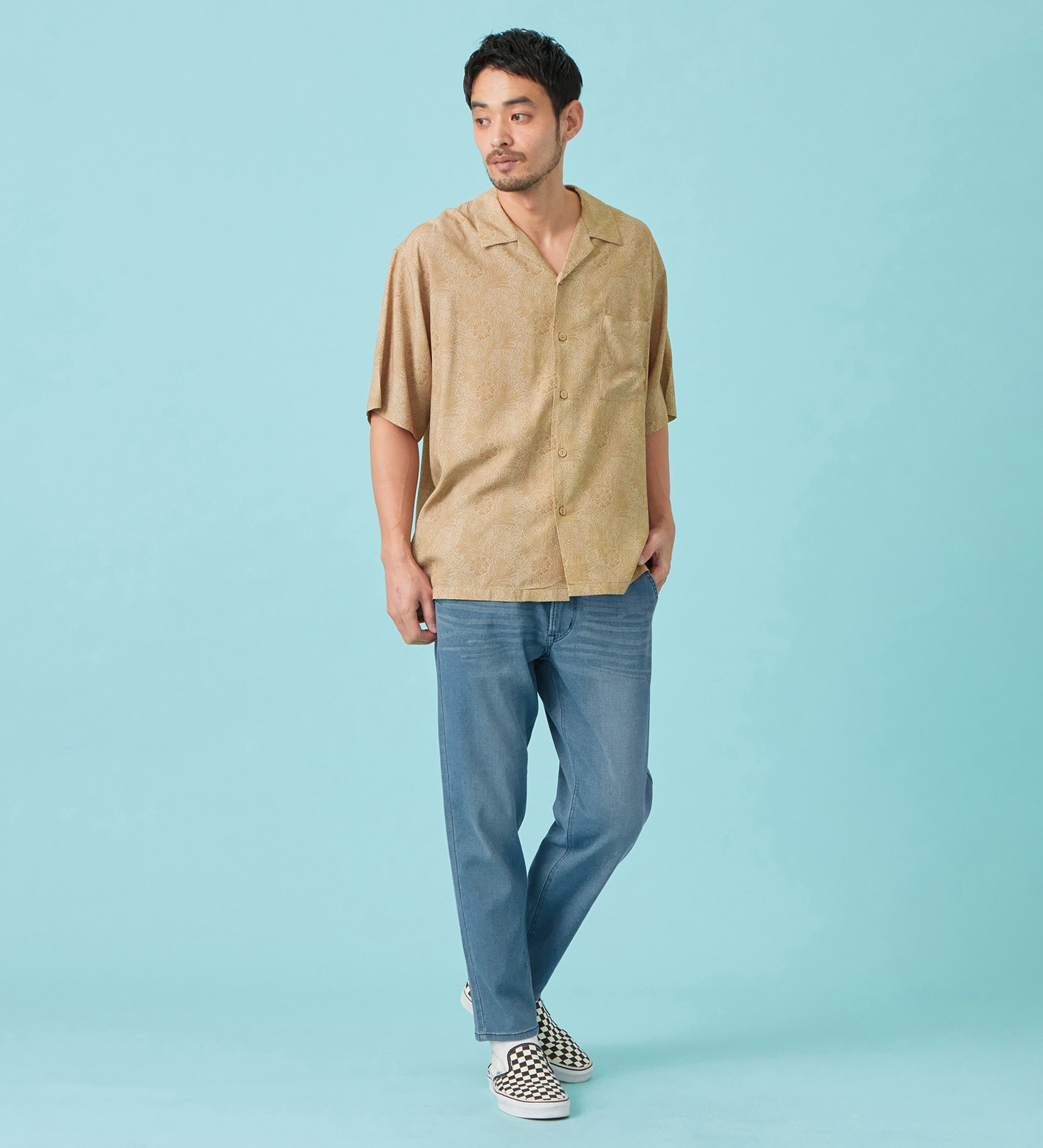 EDWIN(エドウイン)の【予約P】【大きいサイズ】【涼】ジャージーズ COOL テーパード デニムイージーパンツ ストレッチ ドライタッチ 速乾|パンツ/パンツ/メンズ|淡色ブルー