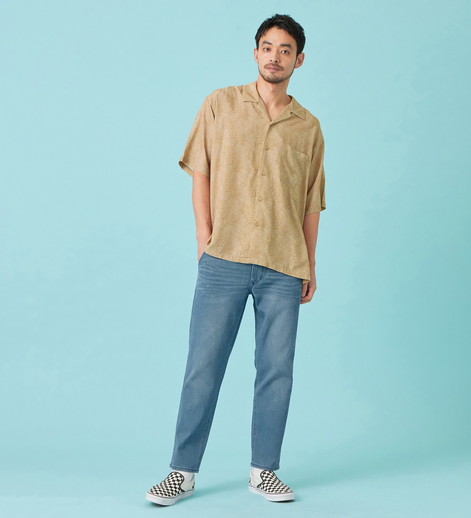 EDWIN(エドウイン)の【予約P】【大きいサイズ】【涼】ジャージーズ COOL テーパード デニムイージーパンツ ストレッチ ドライタッチ 速乾|パンツ/パンツ/メンズ|淡色ブルー