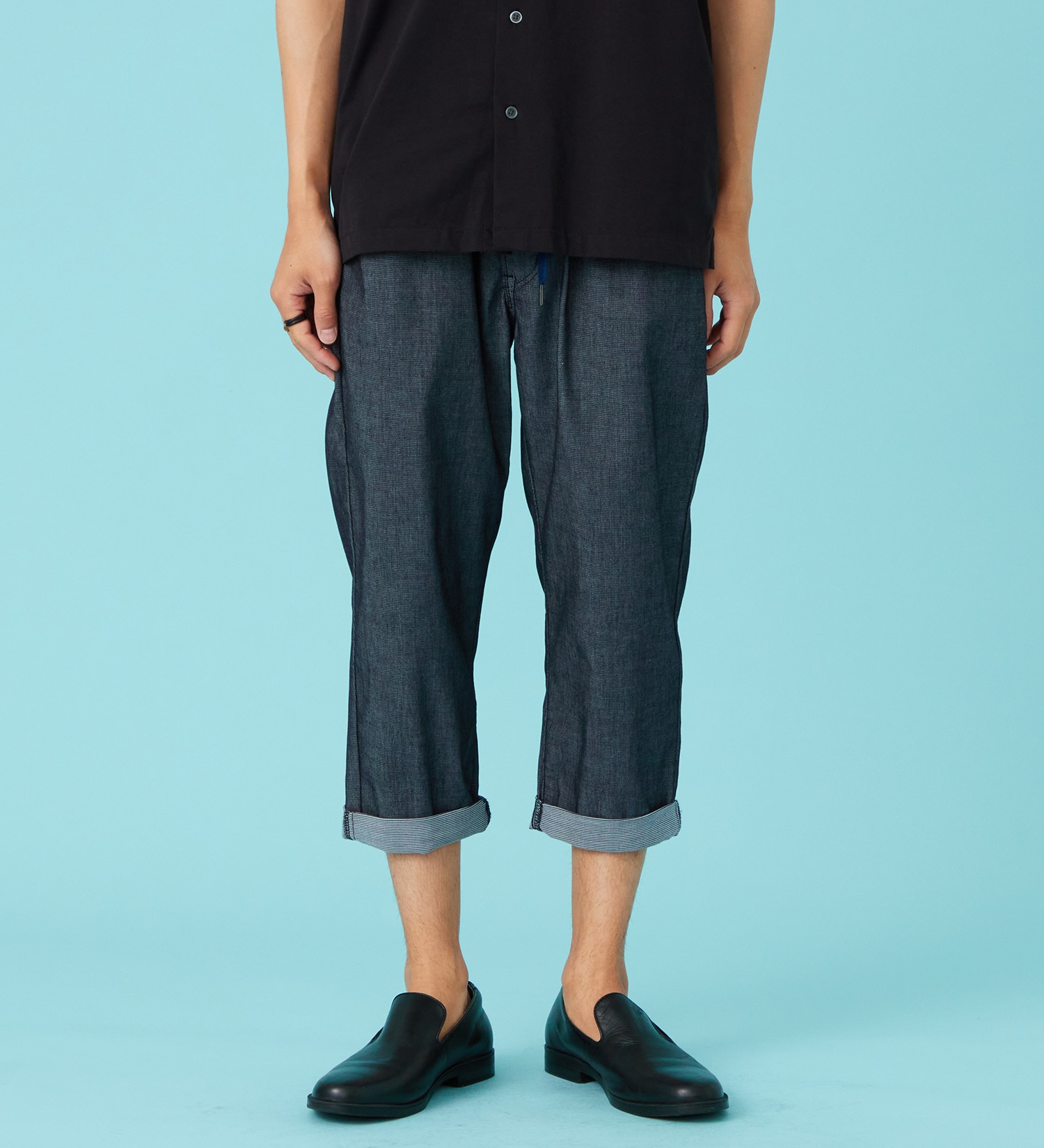 EDWIN(エドウイン)の【GW SALE】【涼】ジャージーズ COOL クロップドイージーパンツ ストレッチ 麻 ドライタッチ|パンツ/パンツ/メンズ|ネイビー