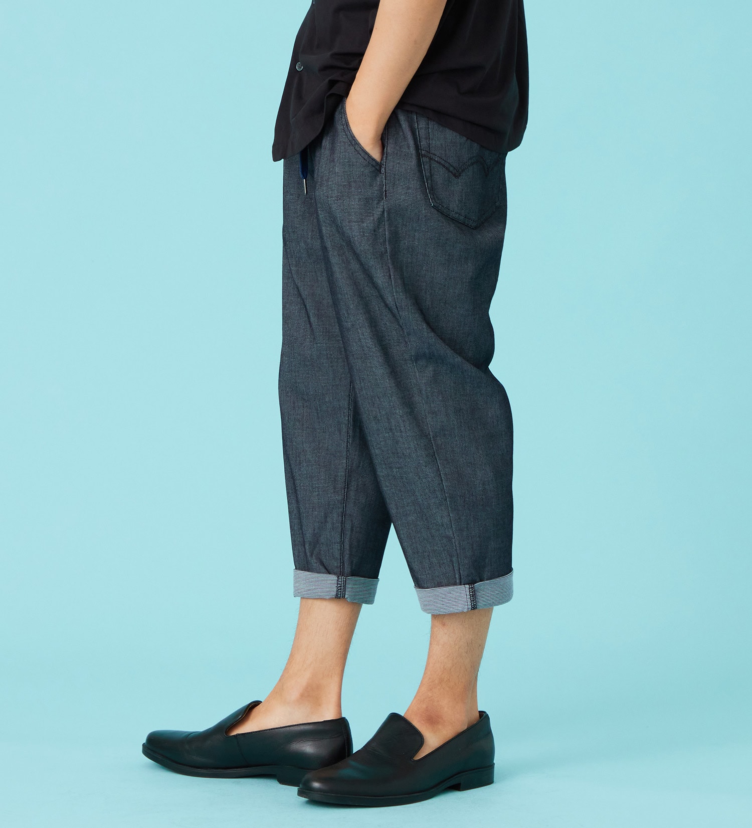 EDWIN(エドウイン)の【GW SALE】【涼】ジャージーズ COOL クロップドイージーパンツ ストレッチ 麻 ドライタッチ|パンツ/パンツ/メンズ|ネイビー