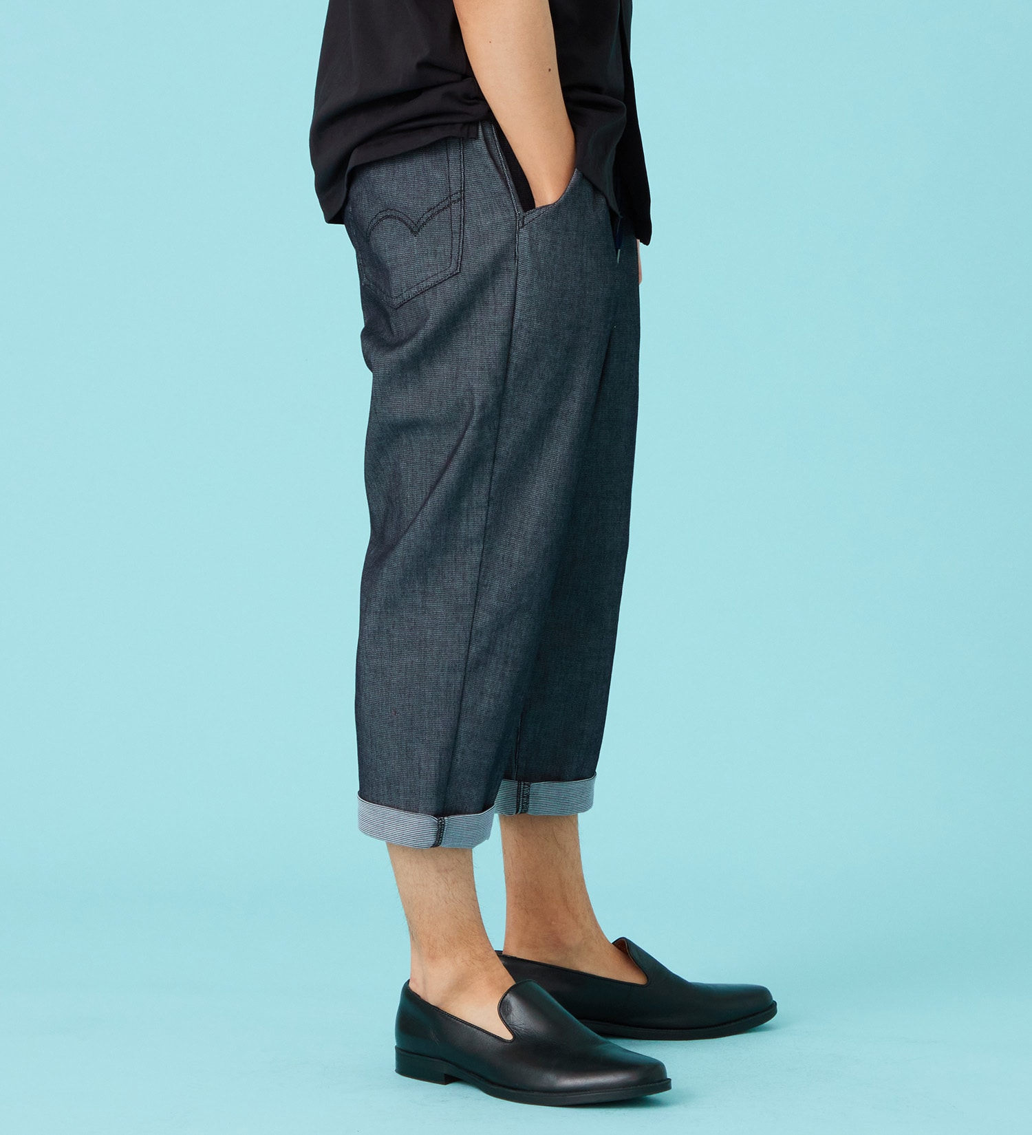 EDWIN(エドウイン)の【GW SALE】【涼】ジャージーズ COOL クロップドイージーパンツ ストレッチ 麻 ドライタッチ|パンツ/パンツ/メンズ|ネイビー