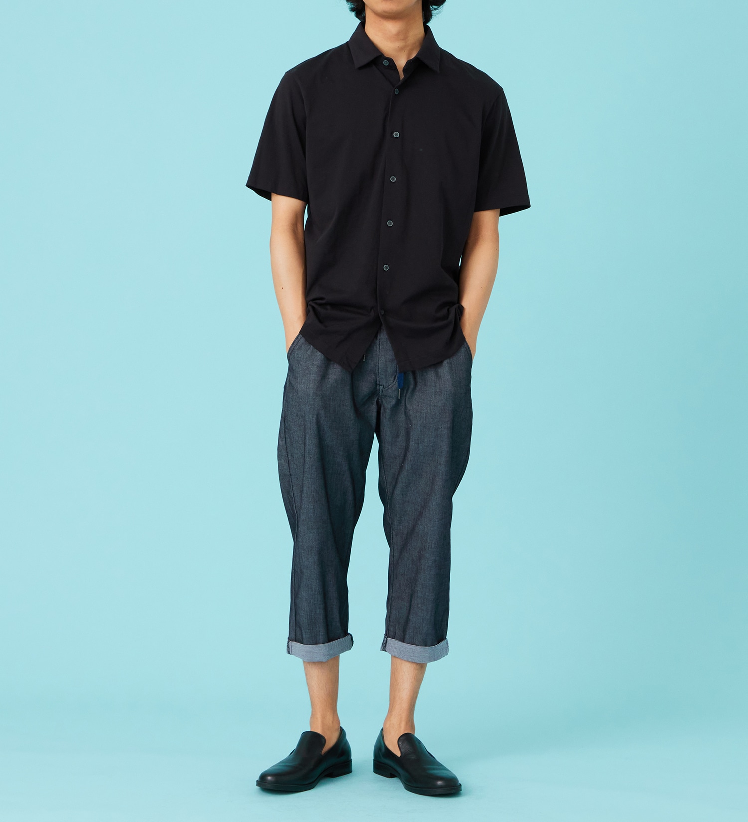 EDWIN(エドウイン)の【GW SALE】【涼】ジャージーズ COOL クロップドイージーパンツ ストレッチ 麻 ドライタッチ|パンツ/パンツ/メンズ|ネイビー