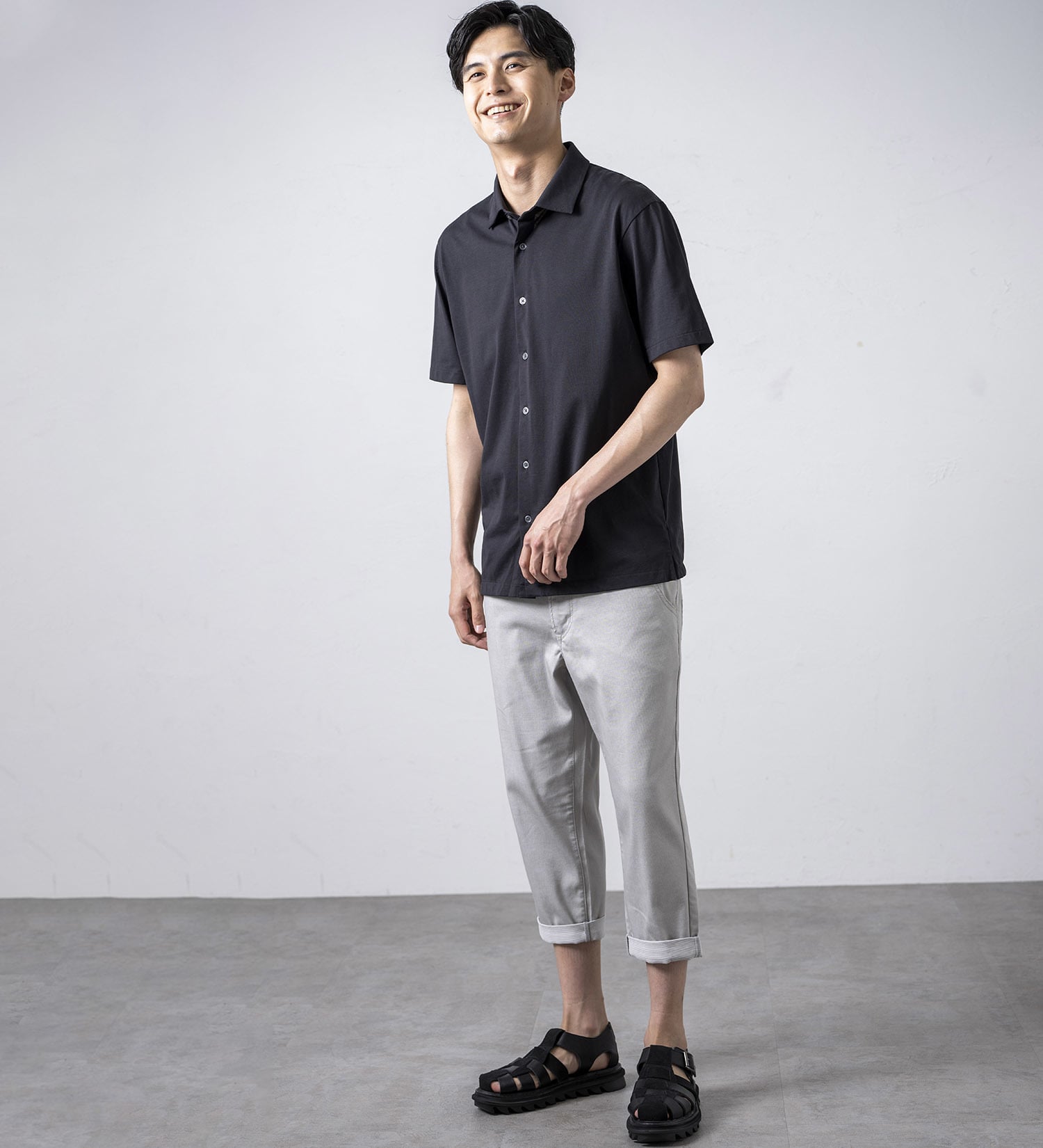 EDWIN(エドウイン)の【ガレージセール】【涼】ジャージーズ COOL クロップドイージーパンツ|パンツ/パンツ/メンズ|グレー