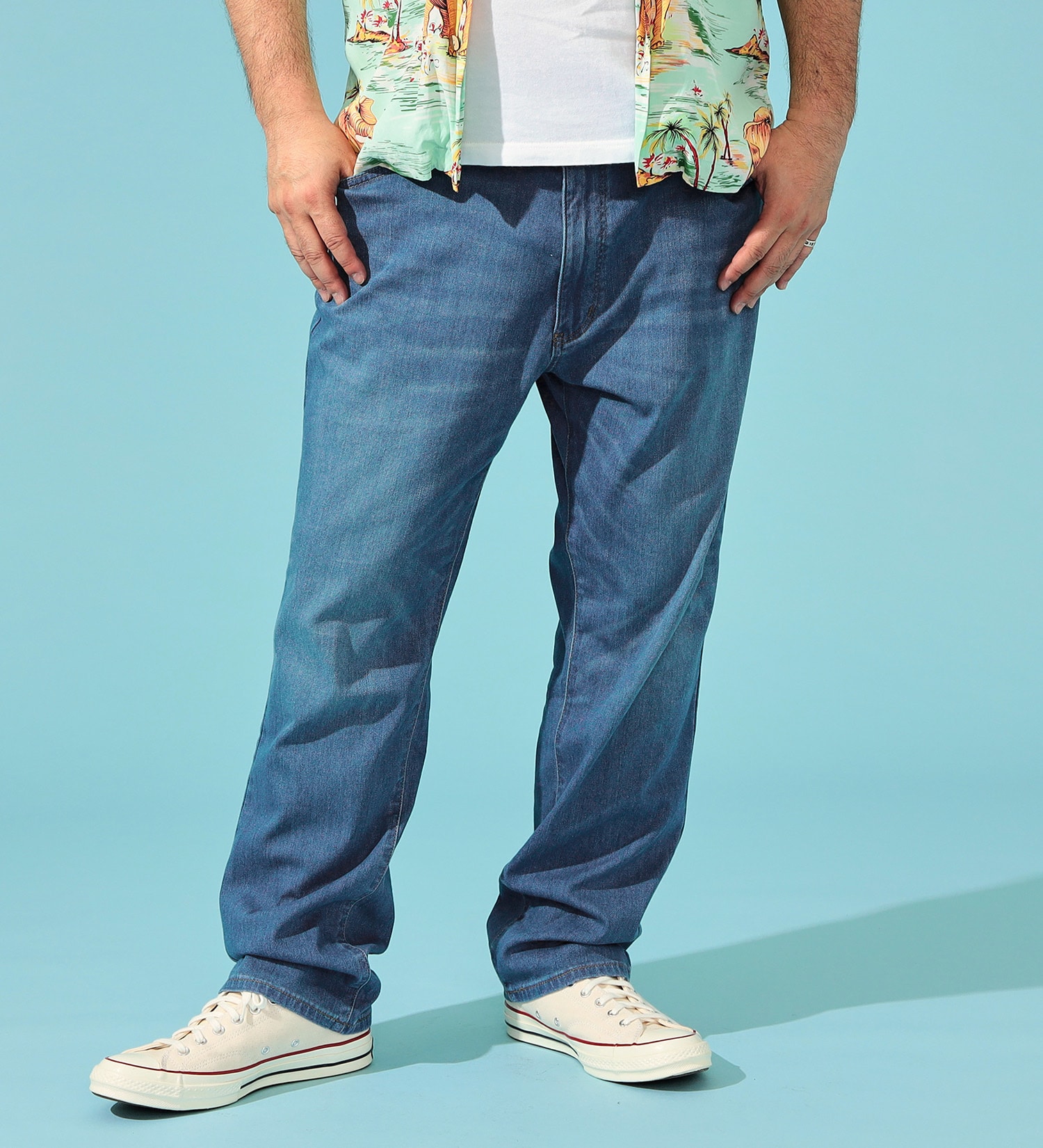 EDWIN(エドウイン)の【FINAL SALE】【大きいサイズ】【涼】ジャージーズ COOL レギュラーストレートパンツ 麻 【ドライタッチ/吸汗速乾】|パンツ/パンツ/メンズ|淡色ブルー