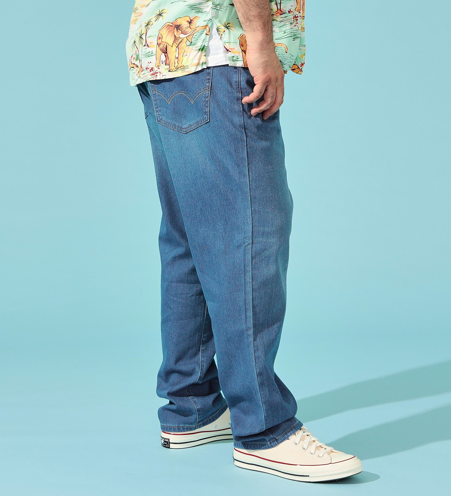 EDWIN(エドウイン)の【FINAL SALE】【大きいサイズ】【涼】ジャージーズ COOL レギュラーストレートパンツ 麻 【ドライタッチ/吸汗速乾】|パンツ/パンツ/メンズ|淡色ブルー