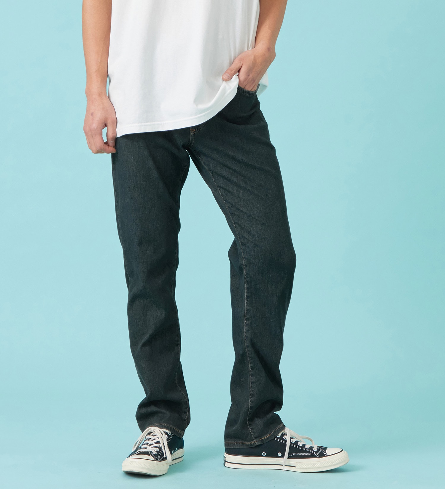 EDWIN(エドウイン)の【予約P】【涼】ジャージーズ COOL ストレート ジーンズ デニムパンツ ストレッチ ドライタッチ|パンツ/デニム / ジーンズパンツ/メンズ|中色ブルー