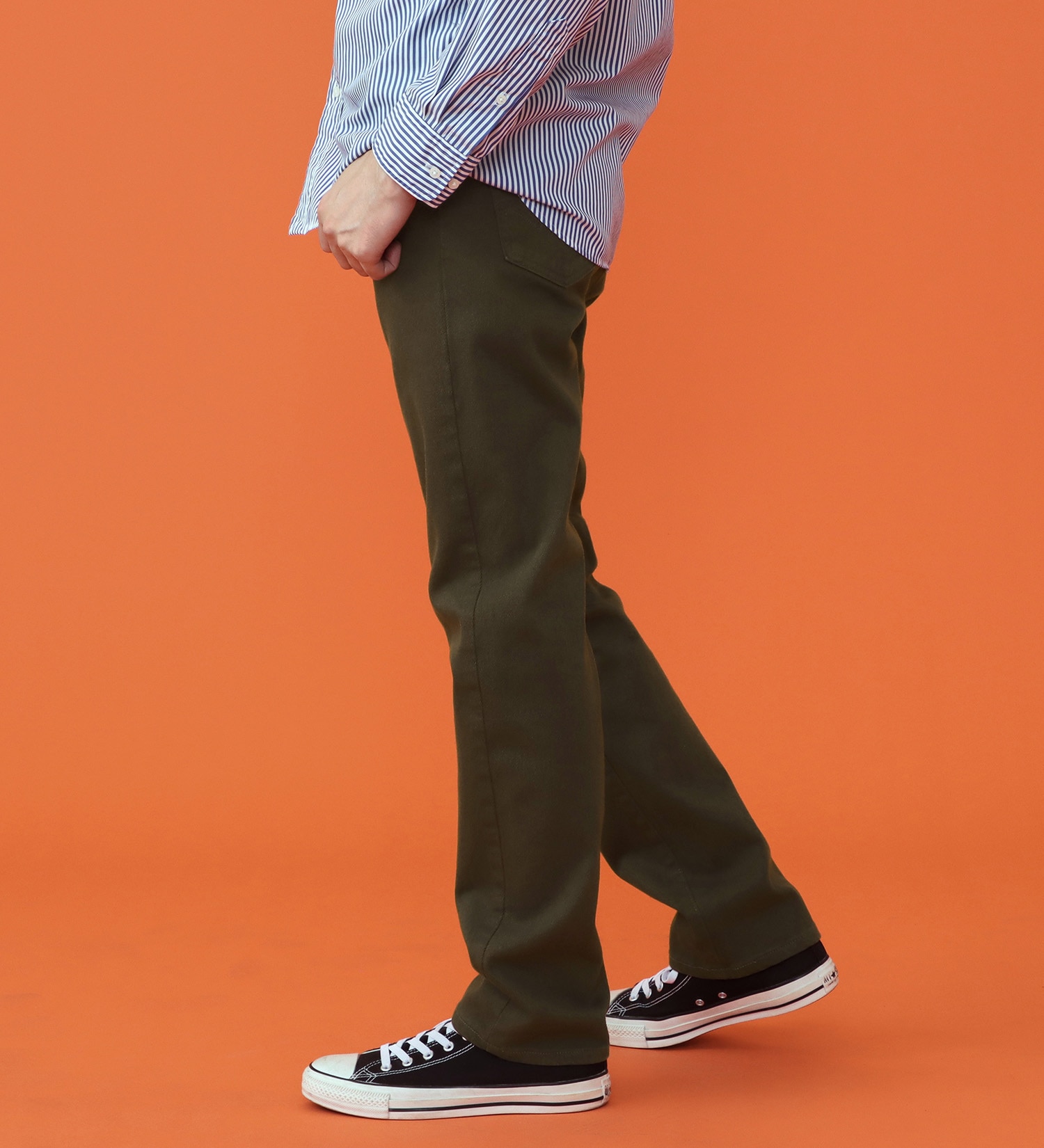 EDWIN(エドウイン)の【予約P】WILDFIRE ジャージーズレギュラーストレートデニムパンツ【暖/冬用】|パンツ/パンツ/メンズ|オリーブ