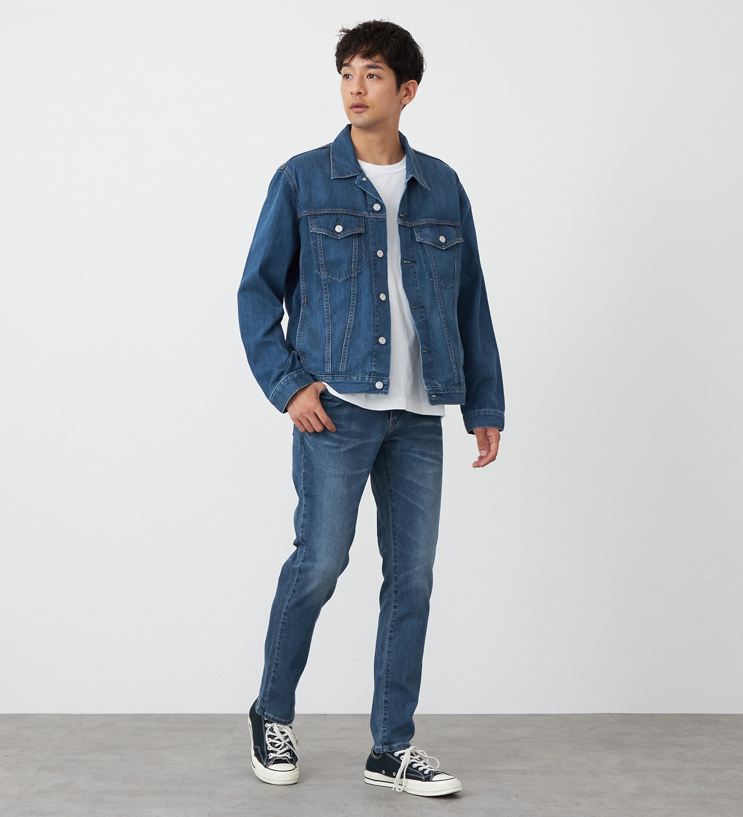 EDWIN(エドウイン)の【裾上げ無料】ジャージーズ スリムテーパードパンツ 【スタンダードモデル】|パンツ/デニム / ジーンズパンツ/メンズ|中色ブルー2