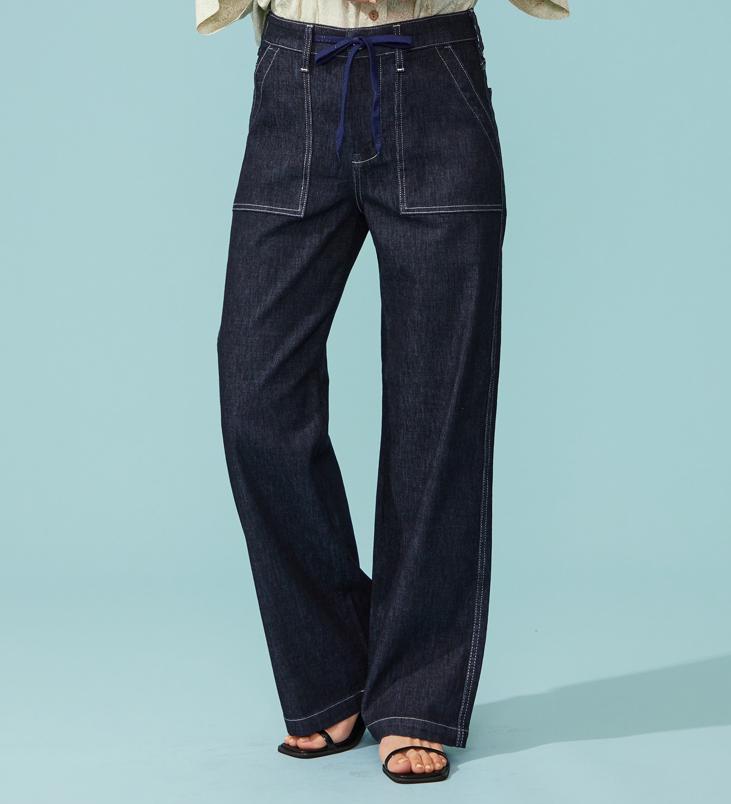 EDWIN(エドウイン)の【予約P】EDWIN LADIES ジャージーズ COOLイージーベイカーワイドデニムパンツ【涼】|パンツ/デニム / ジーンズパンツ/レディース|インディゴブルー