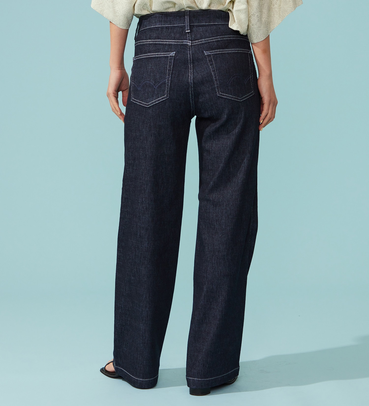 EDWIN(エドウイン)の【予約P】EDWIN LADIES ジャージーズ COOLイージーベイカーワイドデニムパンツ【涼】|パンツ/デニム / ジーンズパンツ/レディース|インディゴブルー