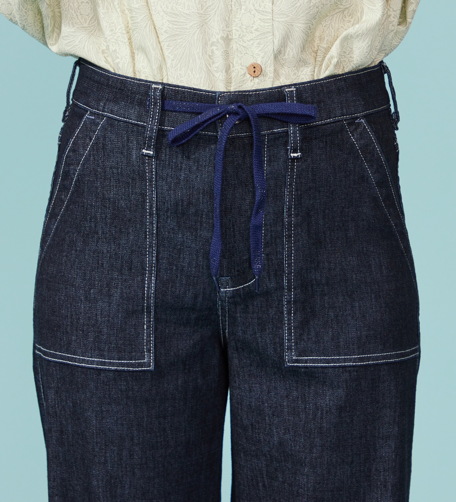 EDWIN(エドウイン)の【予約P】EDWIN LADIES ジャージーズ COOLイージーベイカーワイドデニムパンツ【涼】|パンツ/デニム / ジーンズパンツ/レディース|インディゴブルー