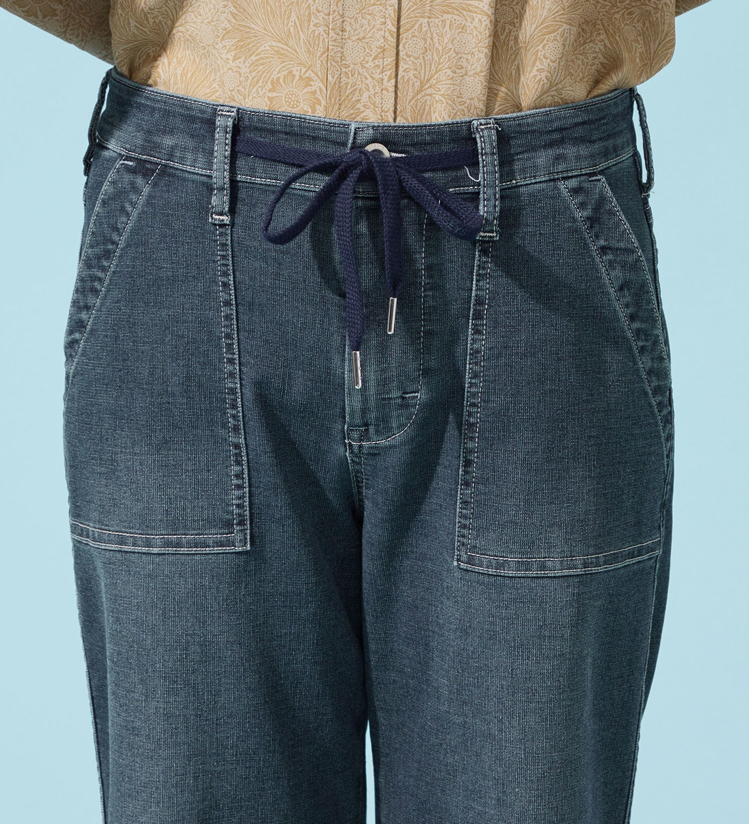 EDWIN(エドウイン)の【予約P】EDWIN LADIES ジャージーズ COOLイージーベイカーワイドデニムパンツ【涼】|パンツ/デニム / ジーンズパンツ/レディース|濃色ブルー