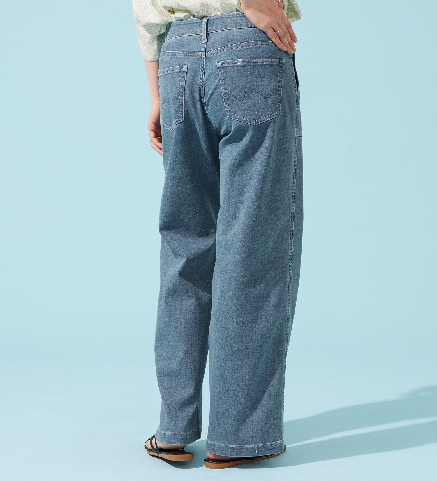 EDWIN(エドウイン)の【予約P】EDWIN LADIES ジャージーズ COOLイージーベイカーワイドデニムパンツ【涼】|パンツ/デニム / ジーンズパンツ/レディース|淡色ブルー