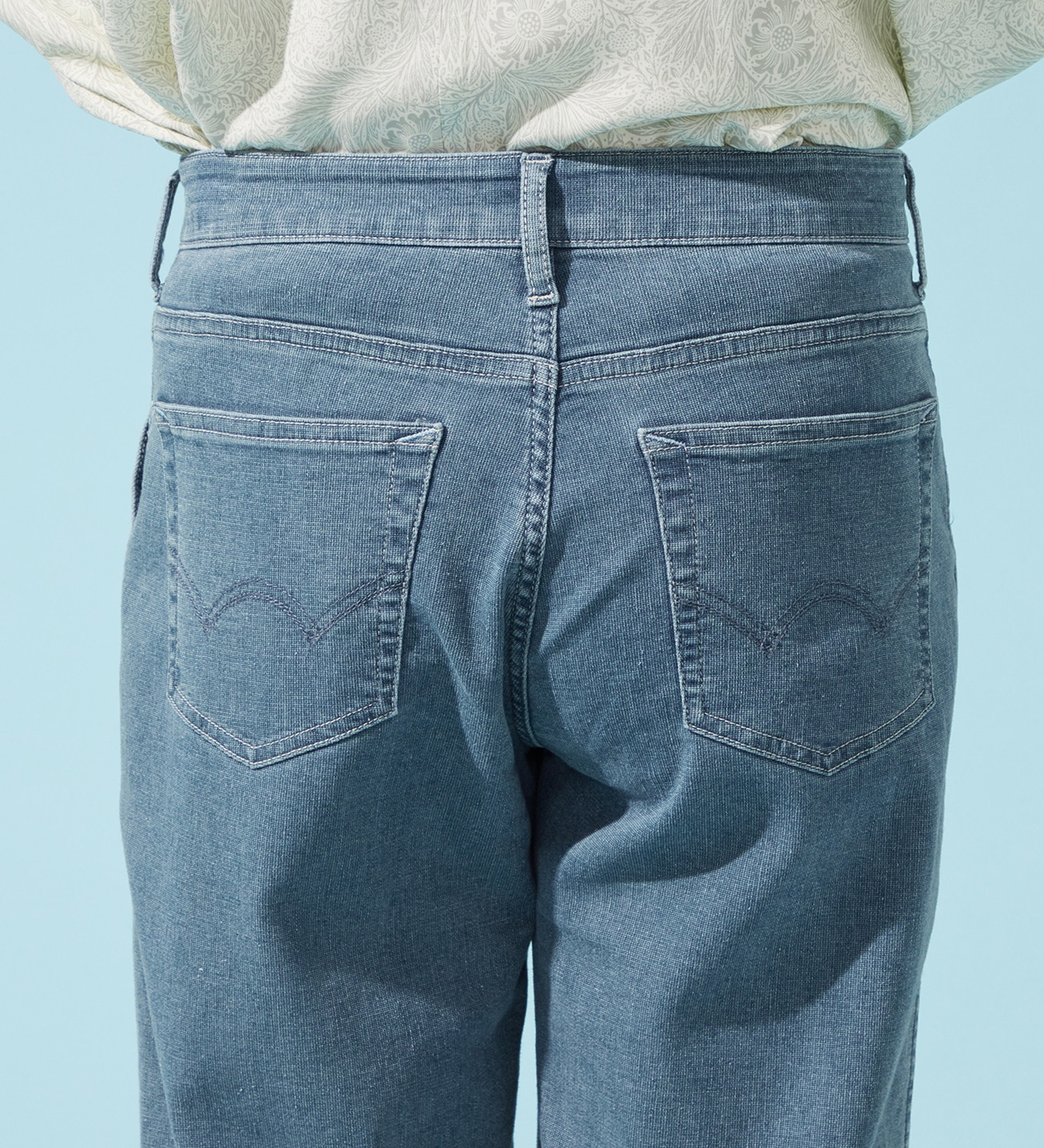 EDWIN(エドウイン)の【予約P】EDWIN LADIES ジャージーズ COOLイージーベイカーワイドデニムパンツ【涼】|パンツ/デニム / ジーンズパンツ/レディース|淡色ブルー