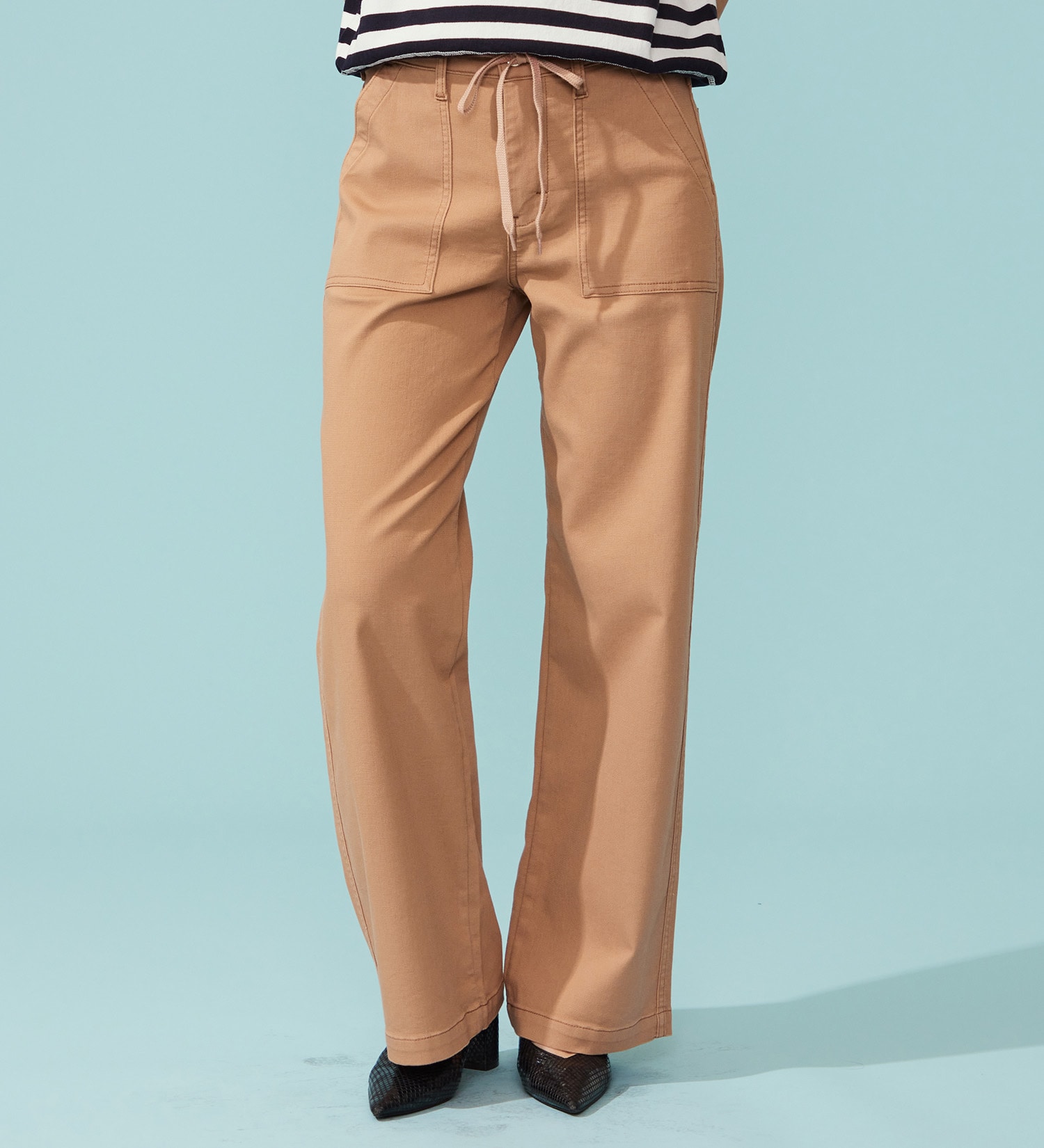 EDWIN(エドウイン)の【予約P】EDWIN LADIES ジャージーズ COOLイージーベイカーワイドデニムパンツ【涼】|パンツ/デニム / ジーンズパンツ/レディース|ピンクベージュ