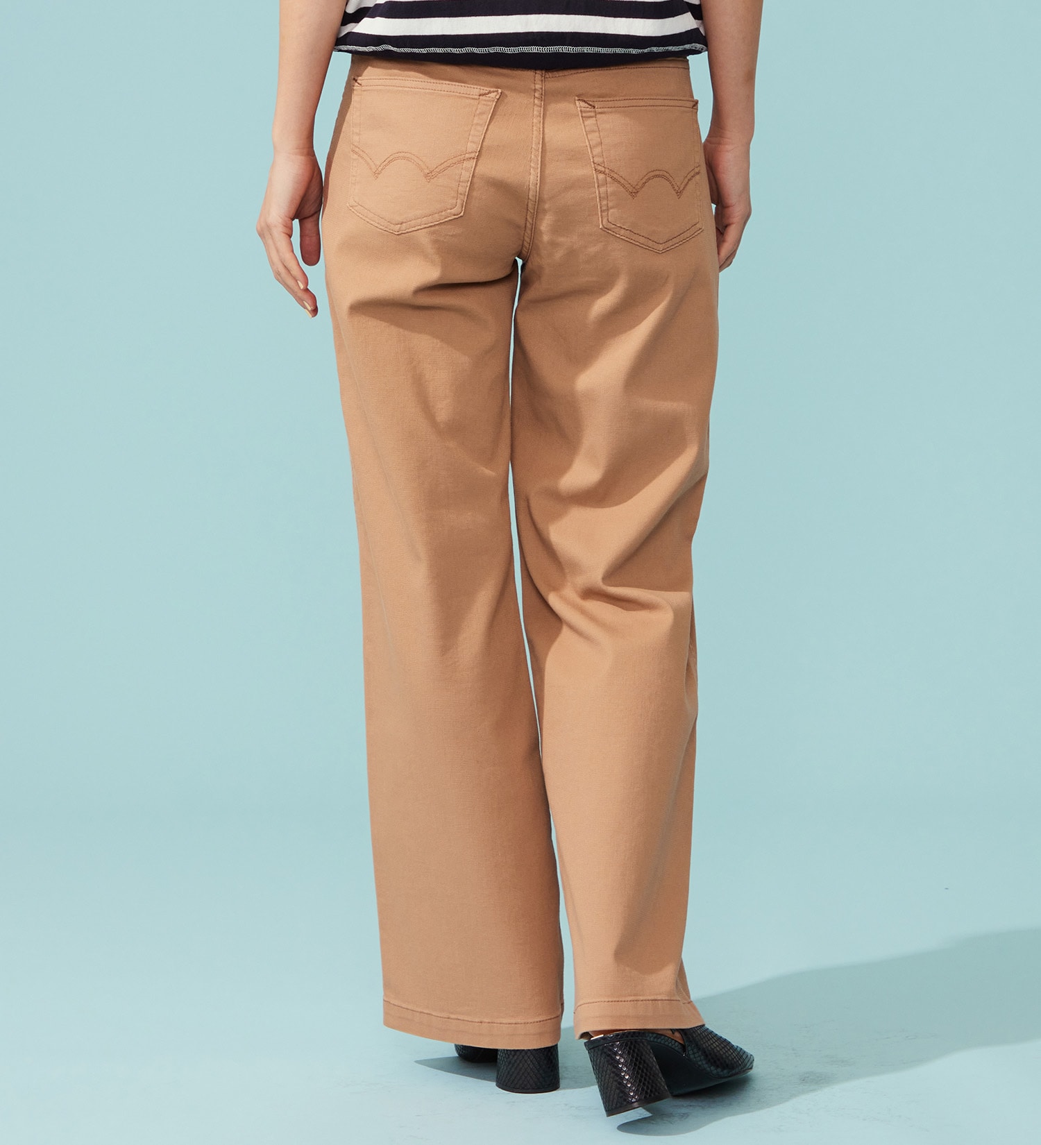 EDWIN(エドウイン)の【予約P】EDWIN LADIES ジャージーズ COOLイージーベイカーワイドデニムパンツ【涼】|パンツ/デニム / ジーンズパンツ/レディース|ピンクベージュ