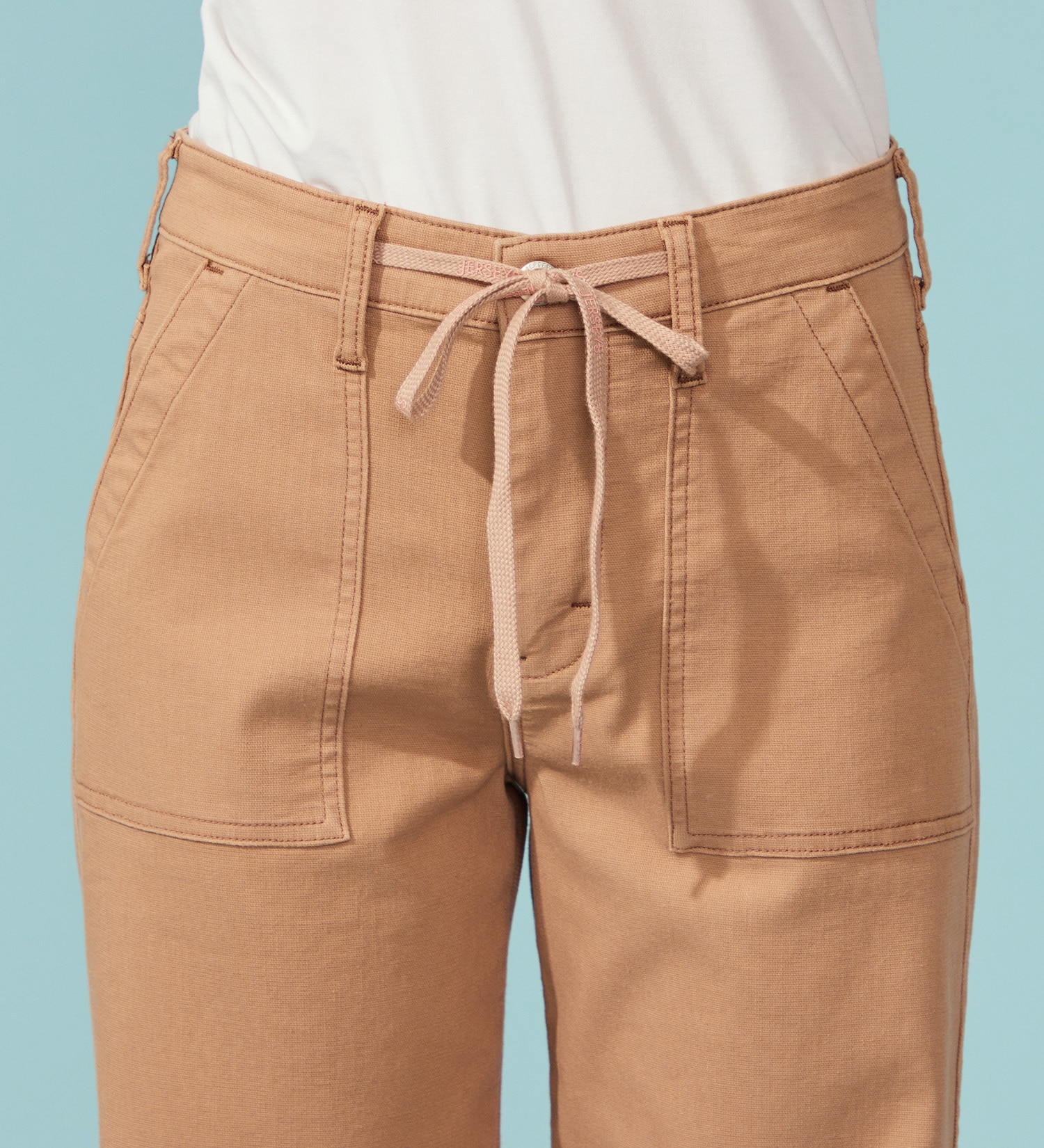 EDWIN(エドウイン)の【予約P】EDWIN LADIES ジャージーズ COOLイージーベイカーワイドデニムパンツ【涼】|パンツ/デニム / ジーンズパンツ/レディース|ピンクベージュ