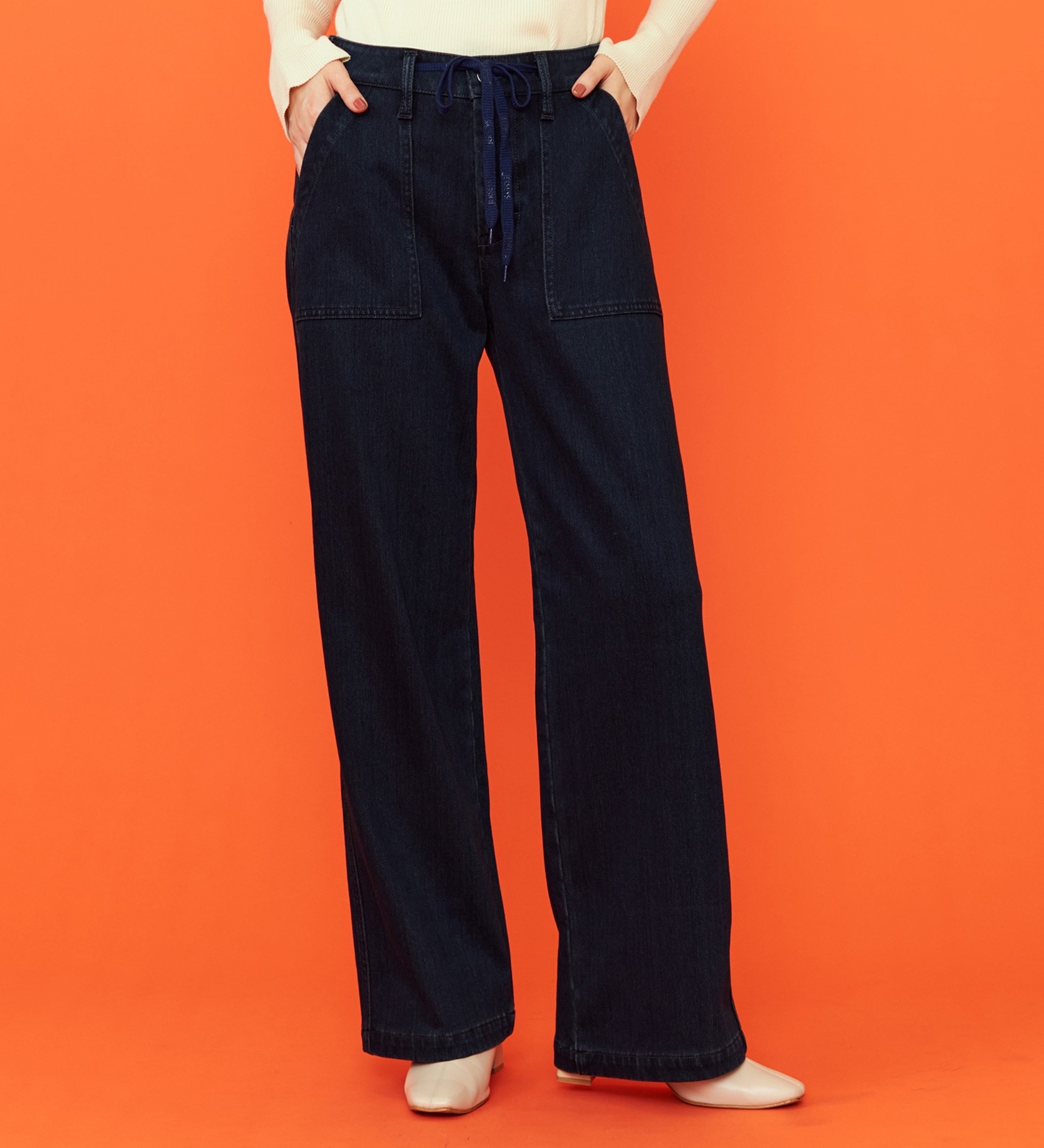 EDWIN(エドウイン)の【予約P】EDWIN LADIES ジャージーズ イージーベイカーワイドデニムパンツ【暖】|パンツ/デニム / ジーンズパンツ/レディース|インディゴブルー