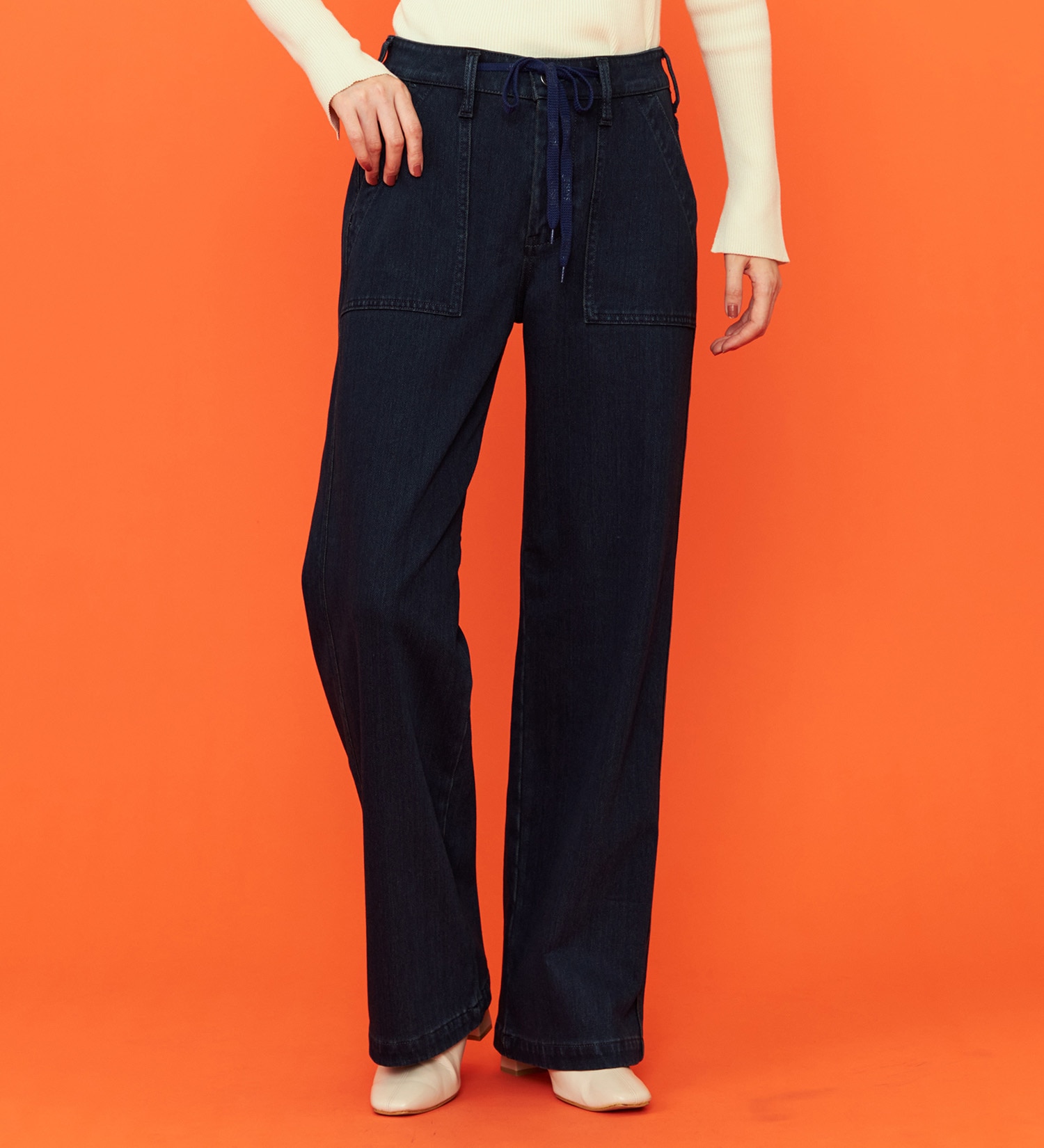 EDWIN(エドウイン)の【予約P】EDWIN LADIES ジャージーズ イージーベイカーワイドデニムパンツ【暖】|パンツ/デニム / ジーンズパンツ/レディース|インディゴブルー