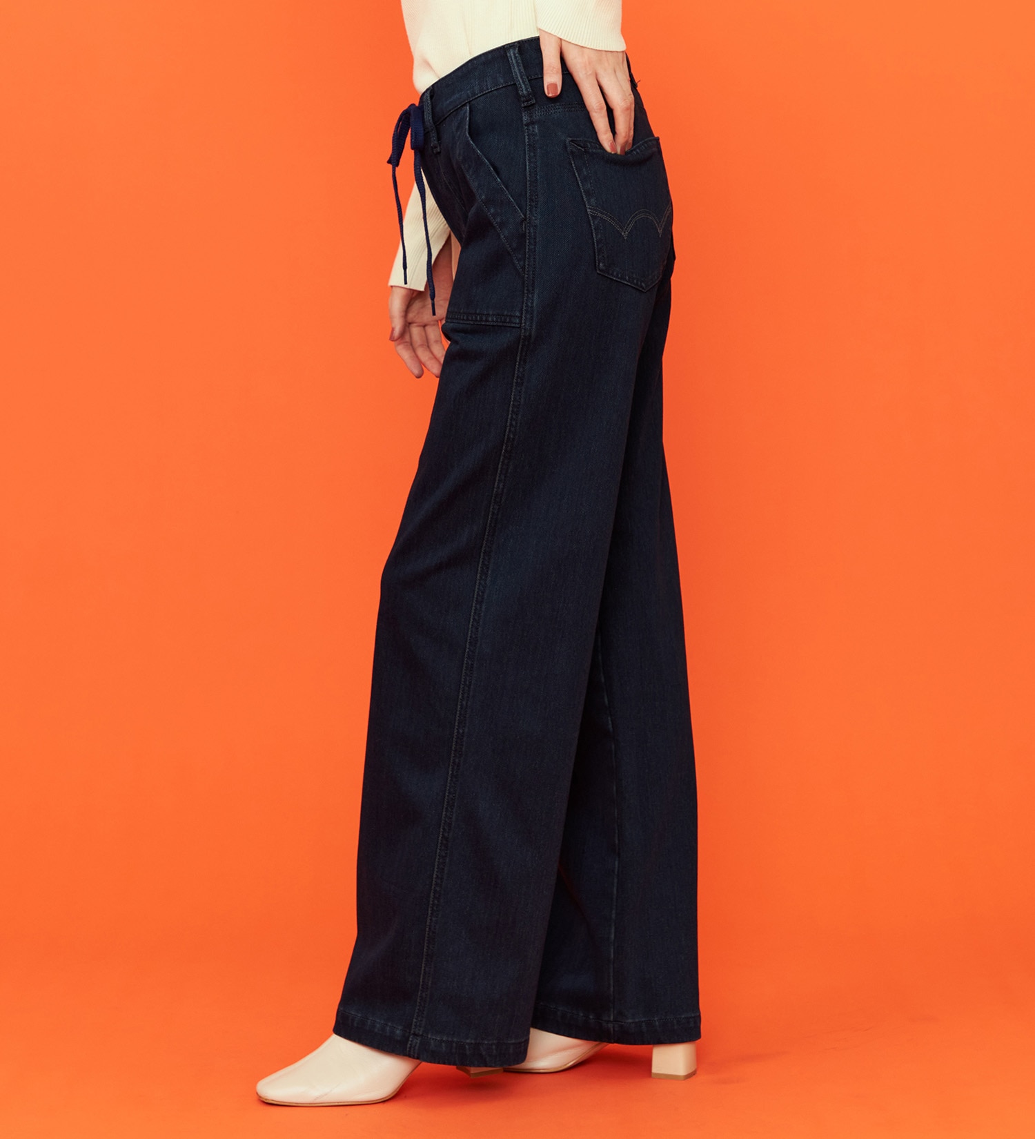 EDWIN(エドウイン)の【予約P】EDWIN LADIES ジャージーズ イージーベイカーワイドデニムパンツ【暖】|パンツ/デニム / ジーンズパンツ/レディース|インディゴブルー