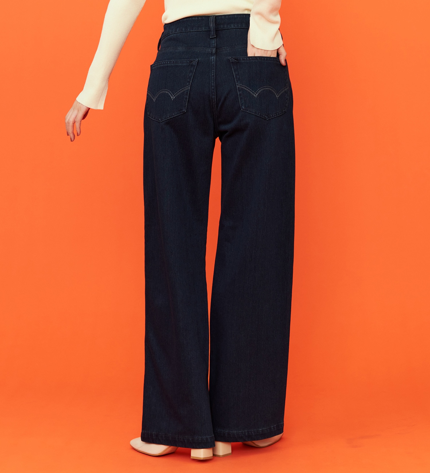 EDWIN(エドウイン)の【予約P】EDWIN LADIES ジャージーズ イージーベイカーワイドデニムパンツ【暖】|パンツ/デニム / ジーンズパンツ/レディース|インディゴブルー
