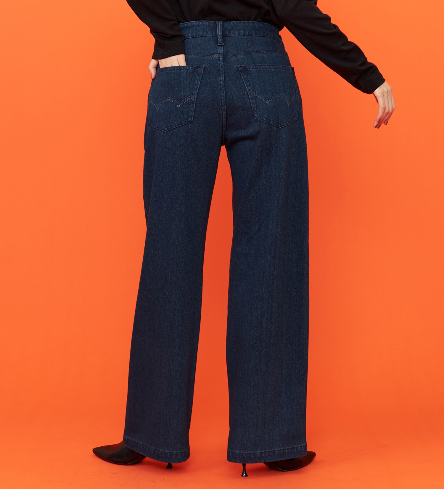 EDWIN(エドウイン)の【予約P】EDWIN LADIES ジャージーズ イージーベイカーワイドデニムパンツ【暖】|パンツ/デニム / ジーンズパンツ/レディース|濃色ブルー