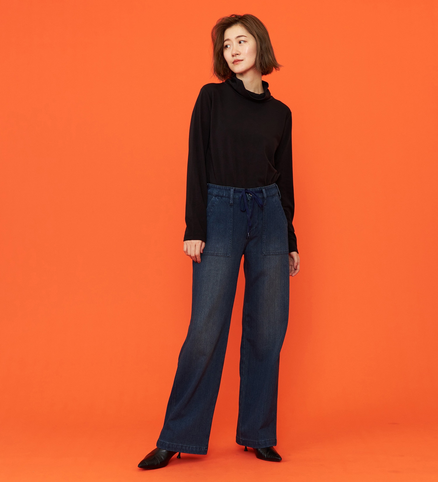 EDWIN(エドウイン)の【予約P】EDWIN LADIES ジャージーズ イージーベイカーワイドデニムパンツ【暖】|パンツ/デニム / ジーンズパンツ/レディース|濃色ブルー