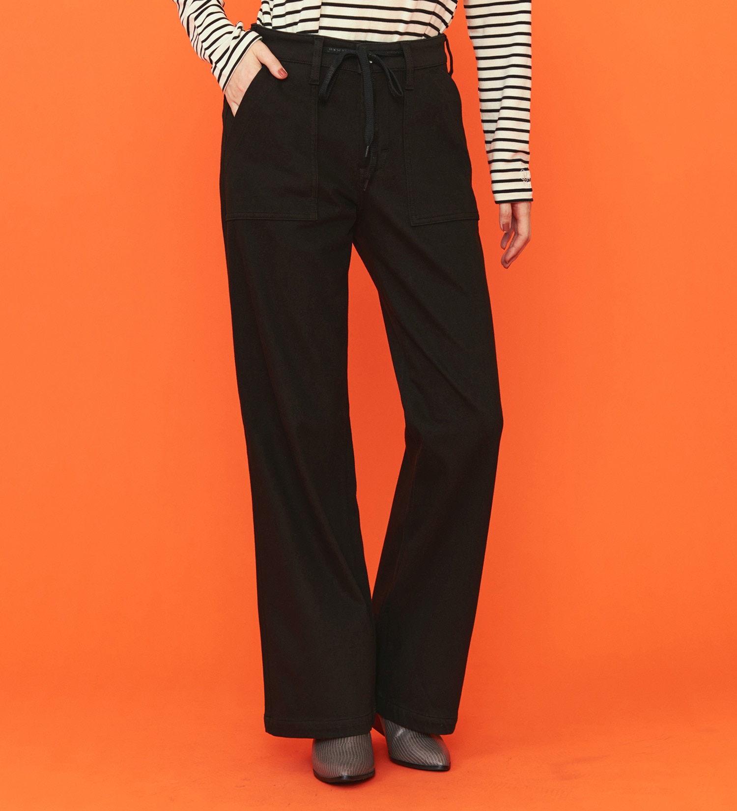EDWIN(エドウイン)の【予約P】EDWIN LADIES ジャージーズ イージーベイカーワイドデニムパンツ【暖】|パンツ/パンツ/レディース|ブラック