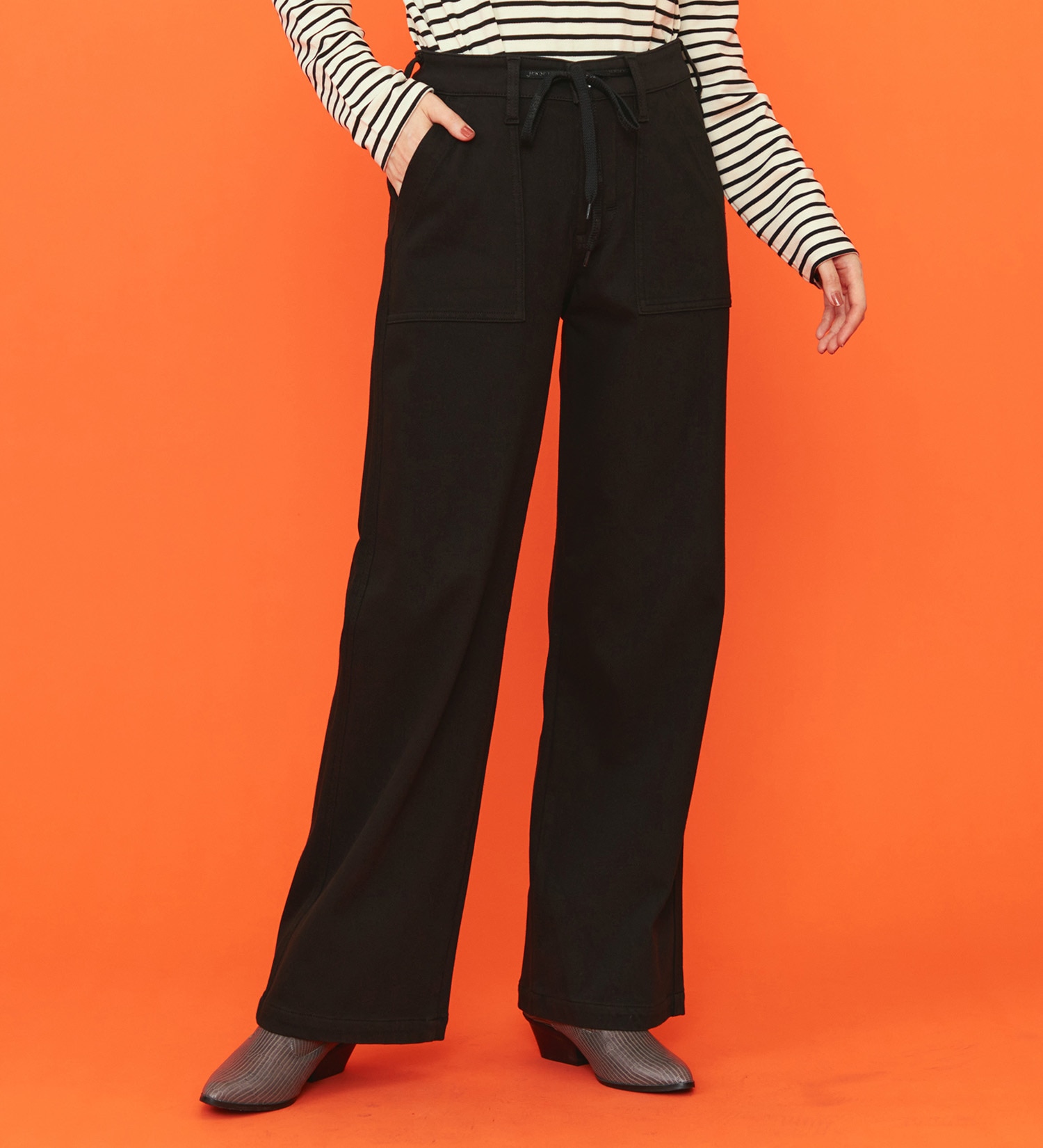 EDWIN(エドウイン)の【予約P】EDWIN LADIES ジャージーズ イージーベイカーワイドデニムパンツ【暖】|パンツ/パンツ/レディース|ブラック