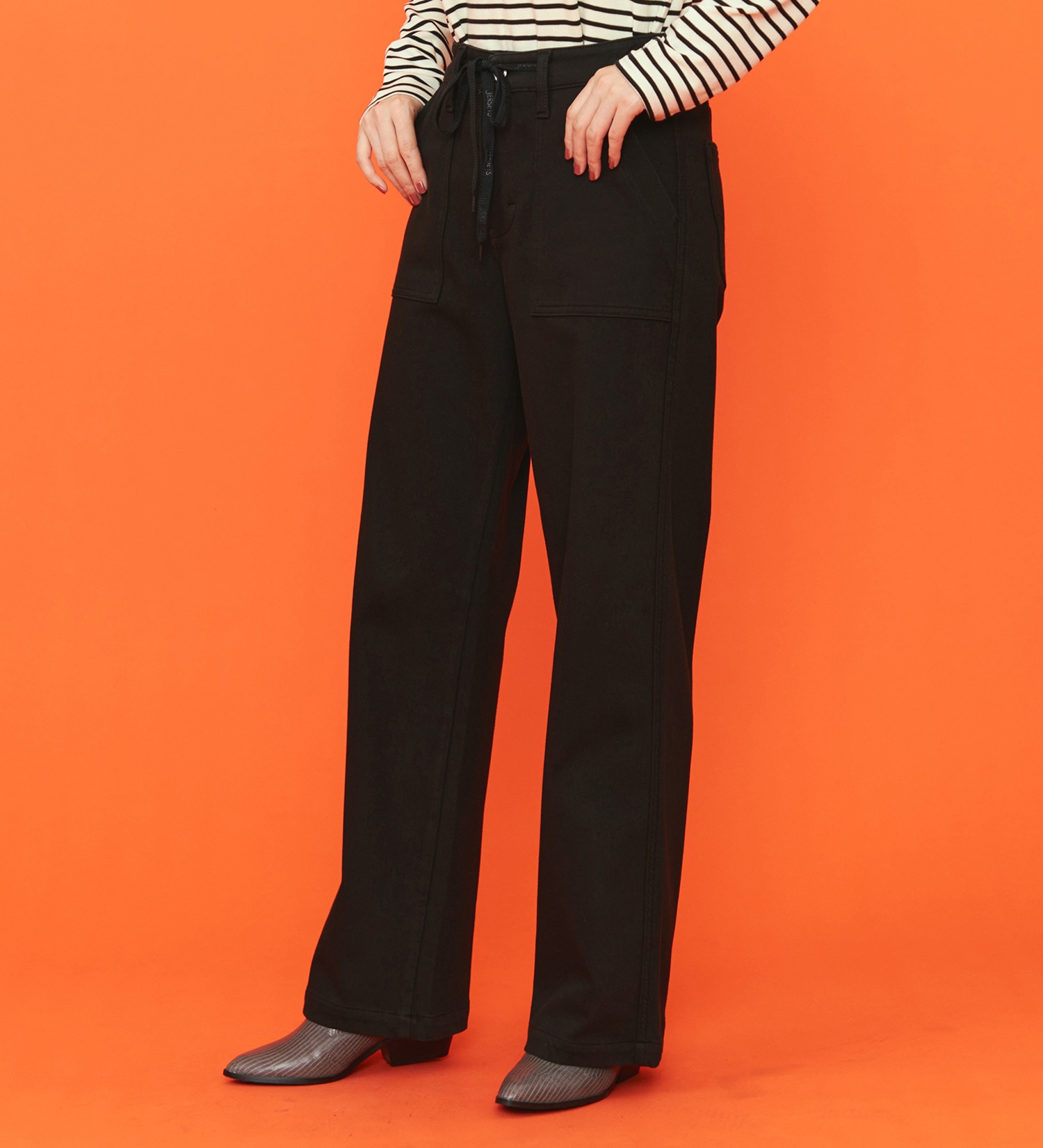 EDWIN(エドウイン)の【予約P】EDWIN LADIES ジャージーズ イージーベイカーワイドデニムパンツ【暖】|パンツ/パンツ/レディース|ブラック