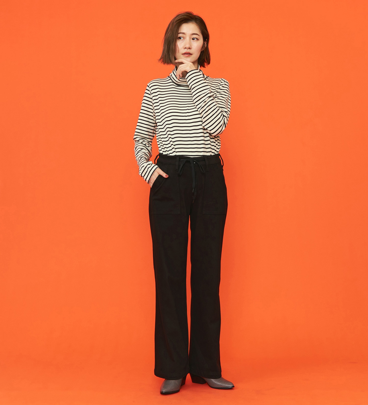 EDWIN(エドウイン)の【予約P】EDWIN LADIES ジャージーズ イージーベイカーワイドデニムパンツ【暖】|パンツ/パンツ/レディース|ブラック