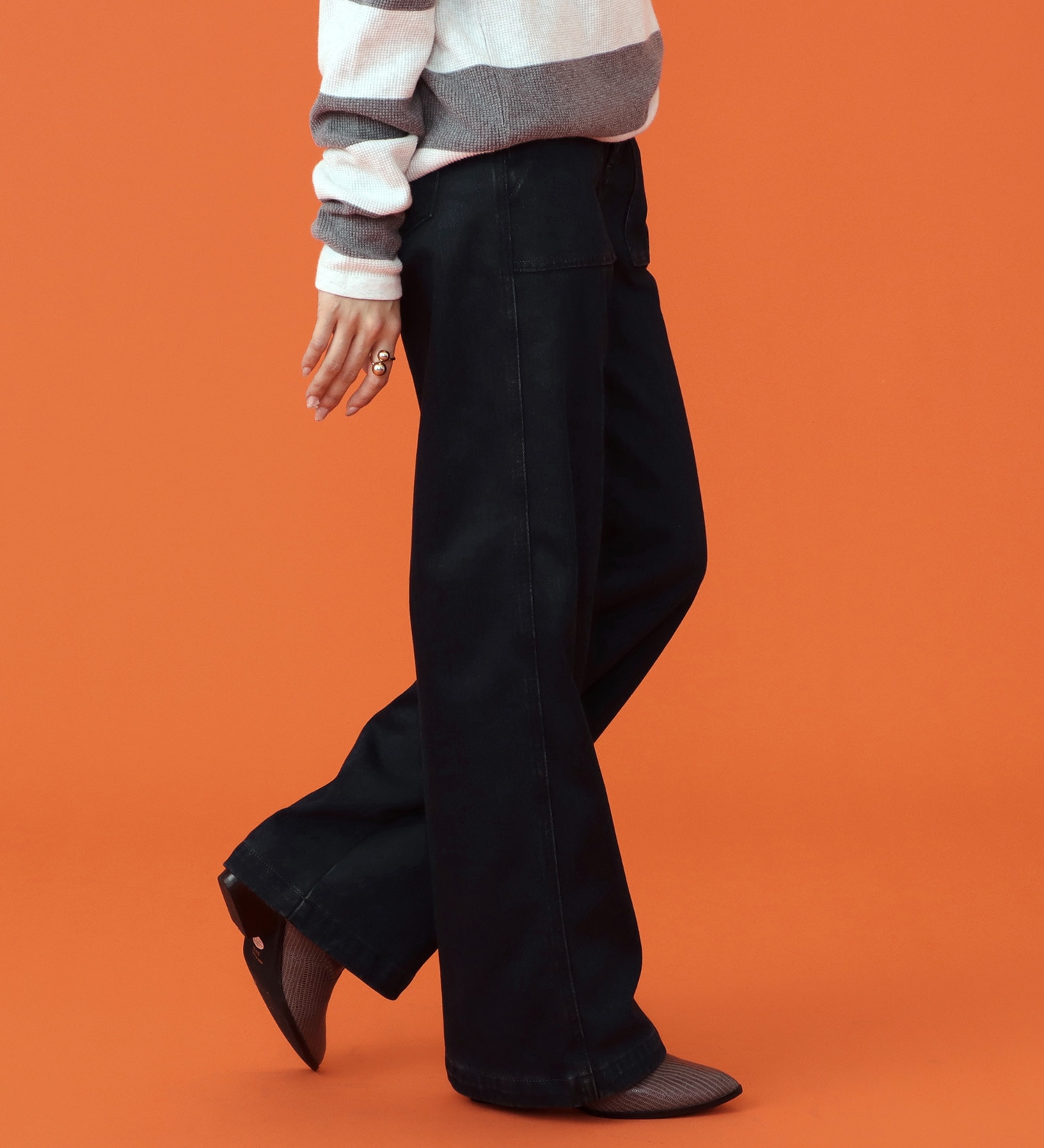EDWIN(エドウイン)の【予約P】EDWIN LADIES BODY FIRE ジャージーズ イージーベイカーワイドデニムパンツ【暖/冬用】|パンツ/パンツ/レディース|インディゴブルー