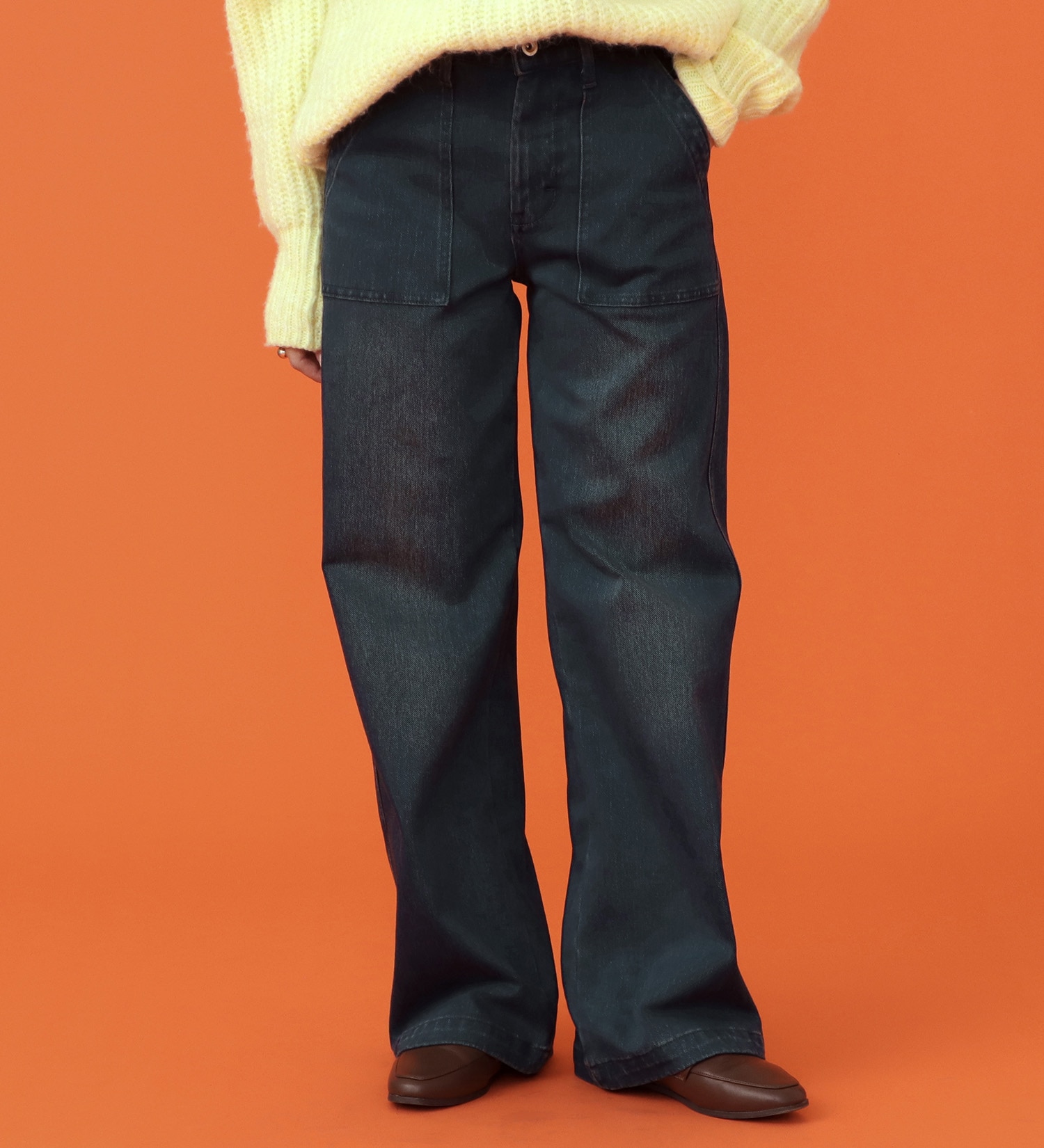 EDWIN(エドウイン)の【予約P】EDWIN LADIES BODY FIRE ジャージーズ イージーベイカーワイドデニムパンツ【暖/冬用】|パンツ/パンツ/レディース|濃色ブルー