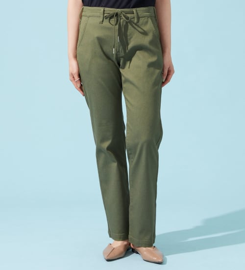 EDWIN(エドウイン)の【予約P】EDWIN LADIES ジャージーズ COOLイージーストレートデニムパンツ【涼】|パンツ/パンツ/レディース|グリーン