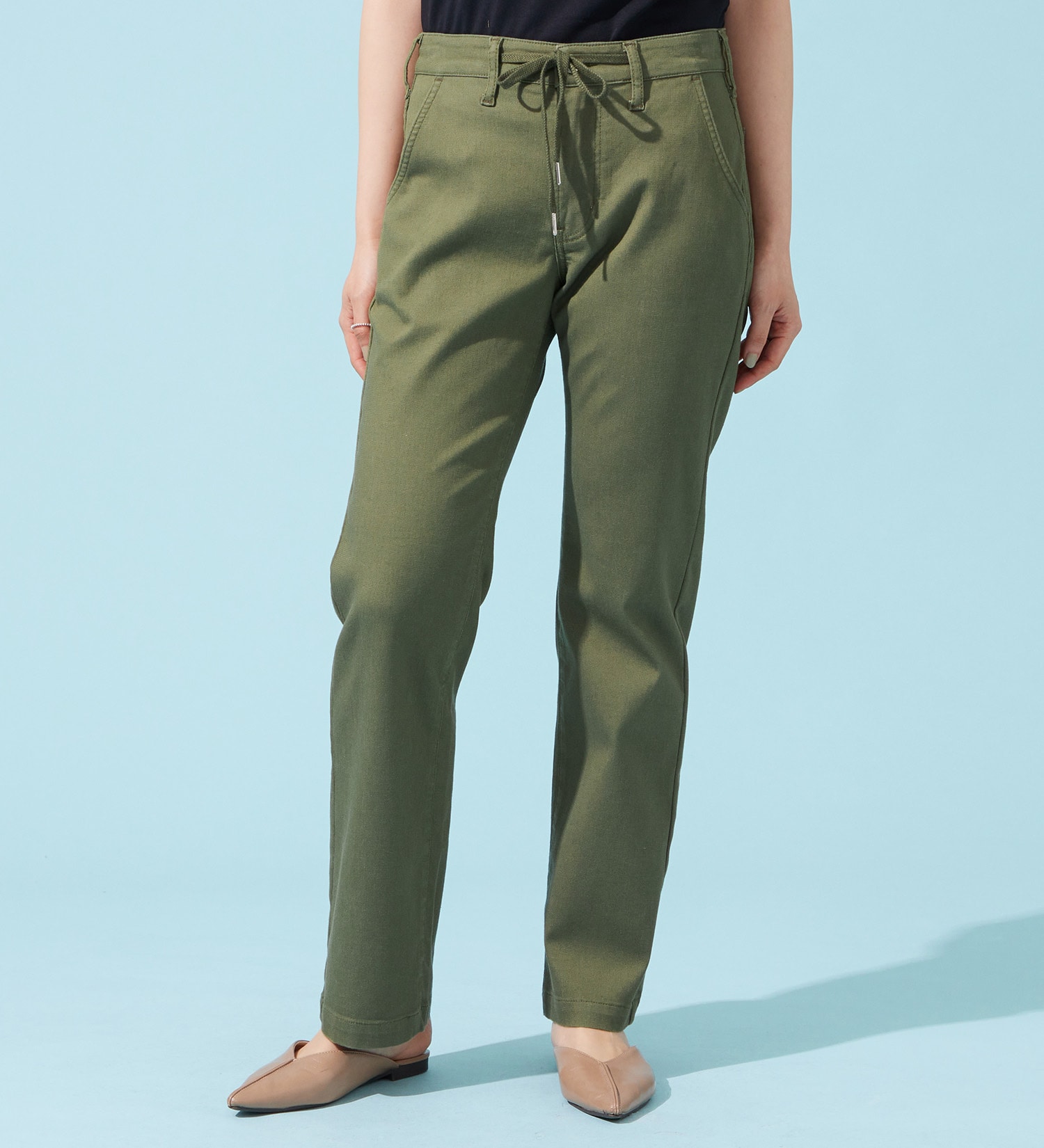 EDWIN(エドウイン)の【予約P】EDWIN LADIES ジャージーズ COOLイージーストレートデニムパンツ【涼】|パンツ/パンツ/レディース|グリーン