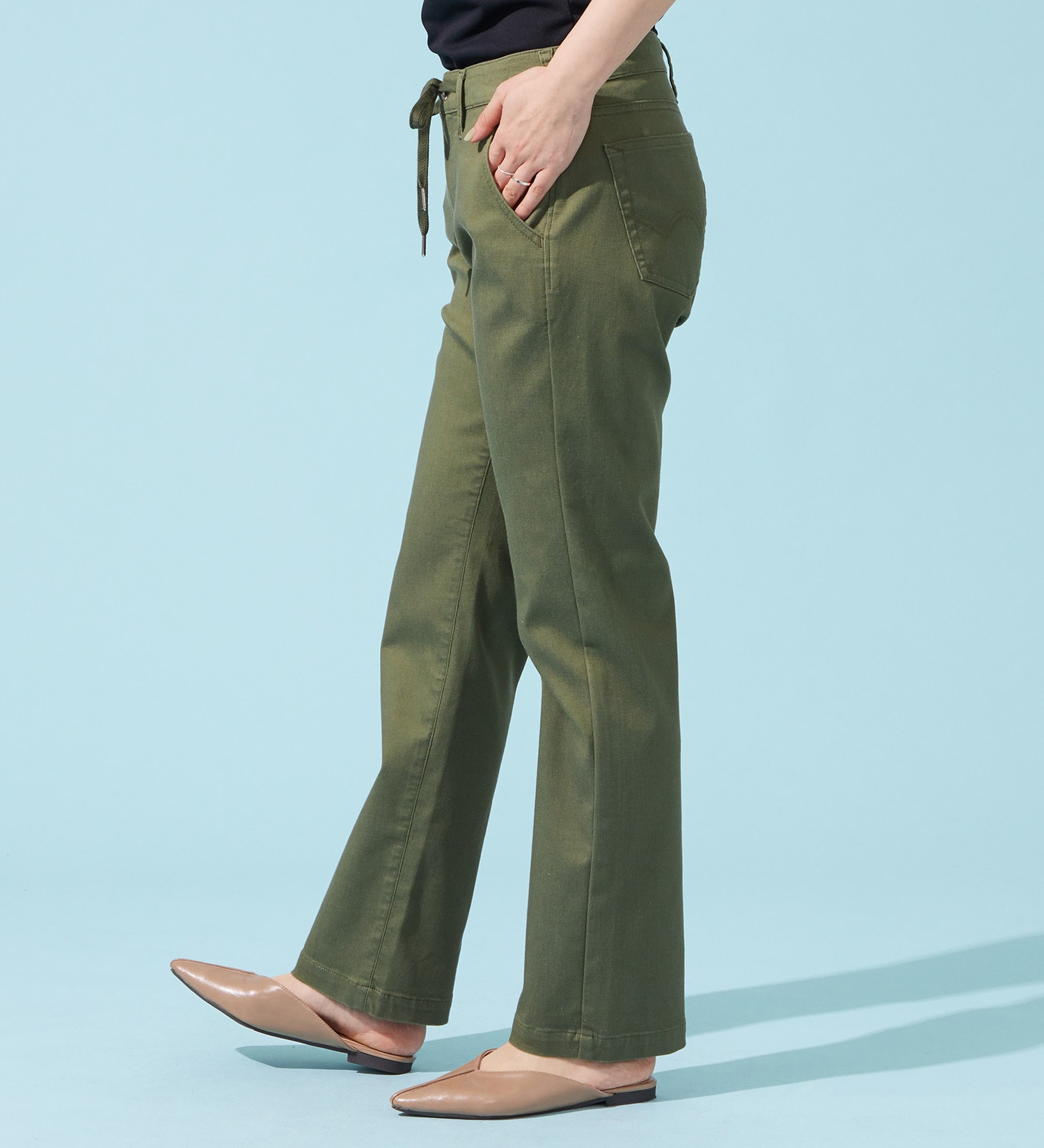 EDWIN(エドウイン)の【予約P】EDWIN LADIES ジャージーズ COOLイージーストレートデニムパンツ【涼】|パンツ/パンツ/レディース|グリーン