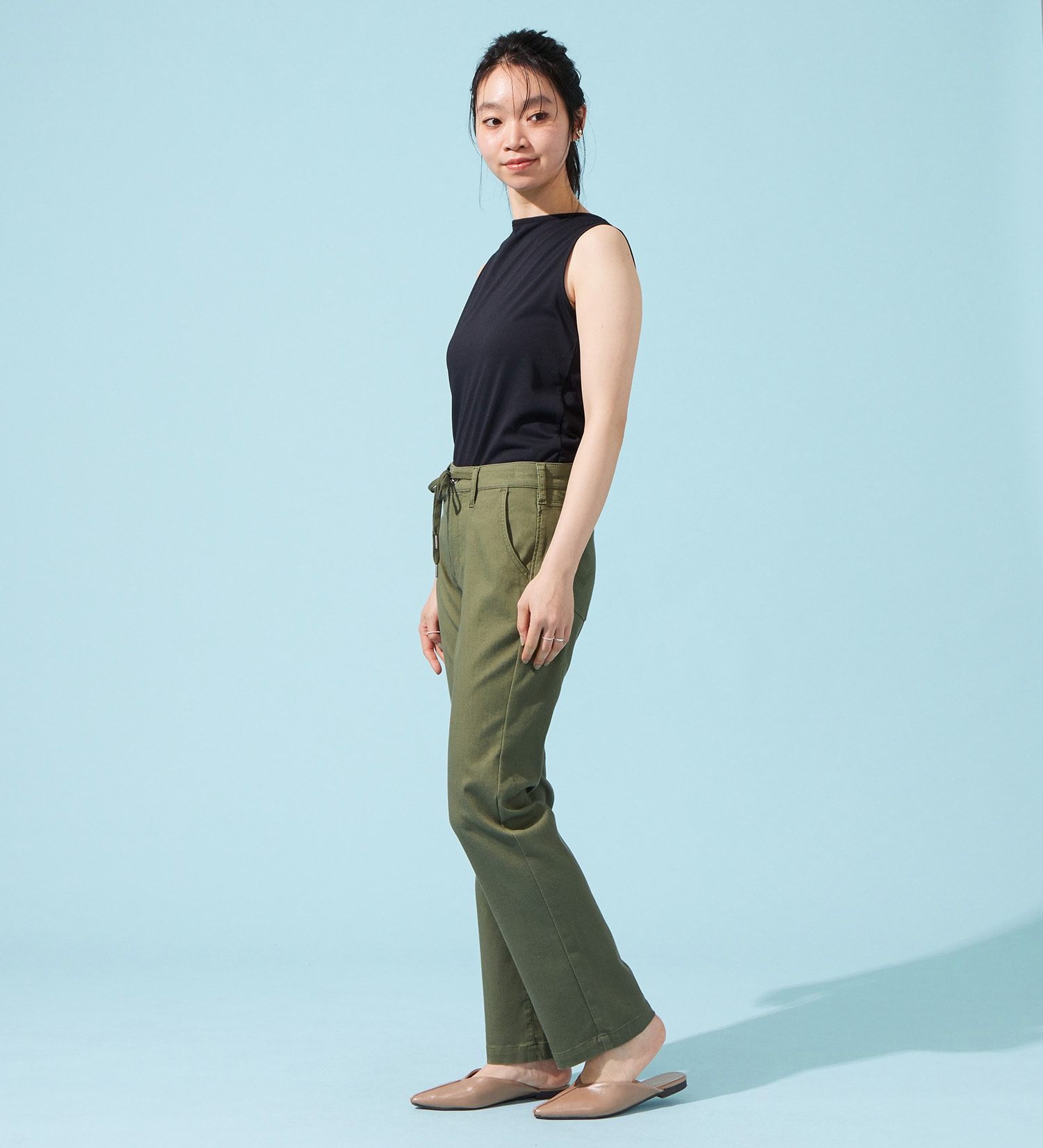 EDWIN(エドウイン)の【予約P】EDWIN LADIES ジャージーズ COOLイージーストレートデニムパンツ【涼】|パンツ/パンツ/レディース|グリーン