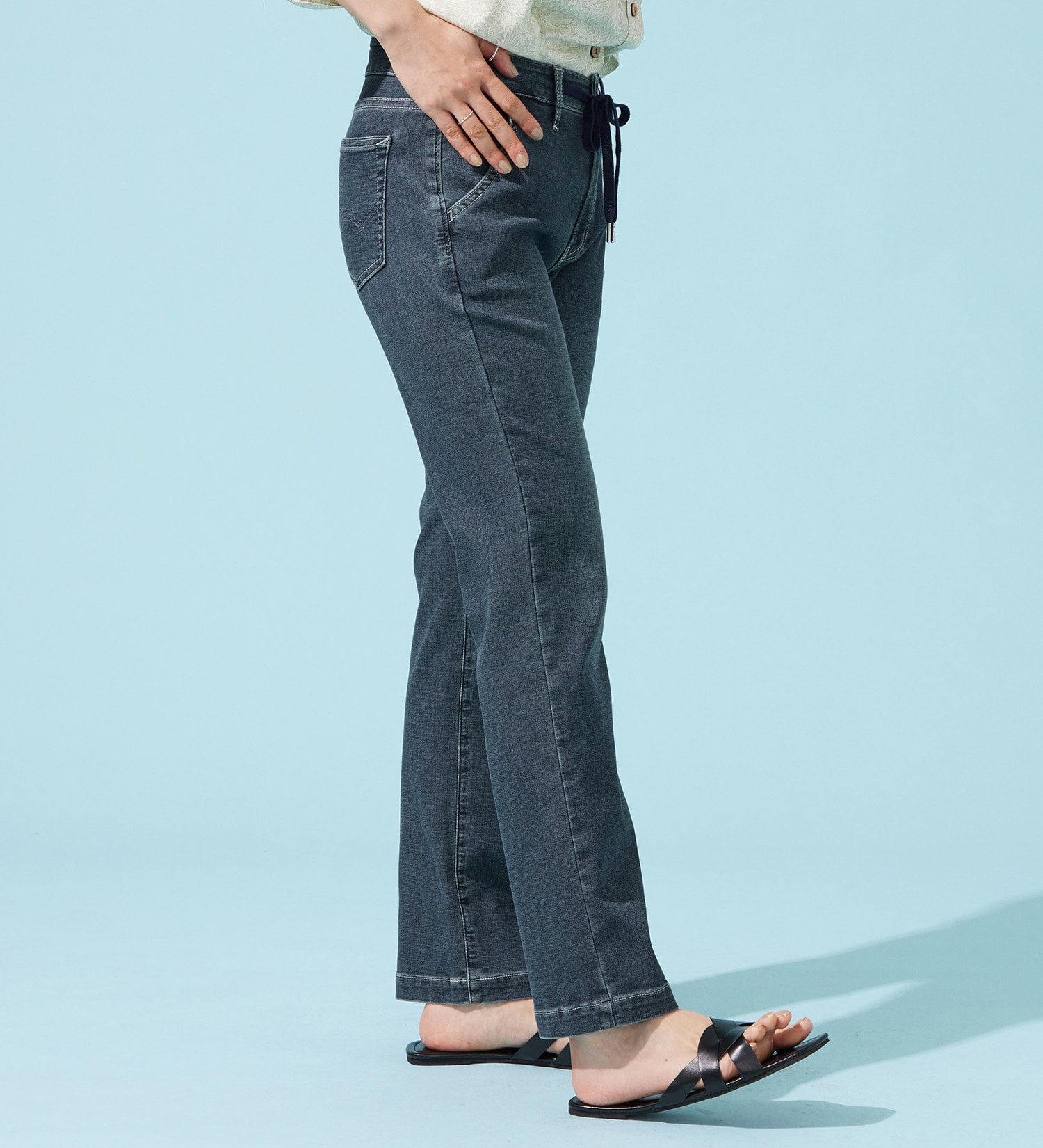 EDWIN(エドウイン)の【予約P】EDWIN LADIES ジャージーズ COOLイージーストレートデニムパンツ【涼】|パンツ/デニム / ジーンズパンツ/レディース|濃色ブルー