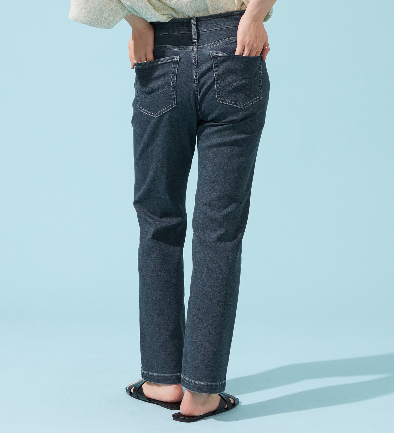 EDWIN(エドウイン)の【予約P】EDWIN LADIES ジャージーズ COOLイージーストレートデニムパンツ【涼】|パンツ/デニム / ジーンズパンツ/レディース|濃色ブルー