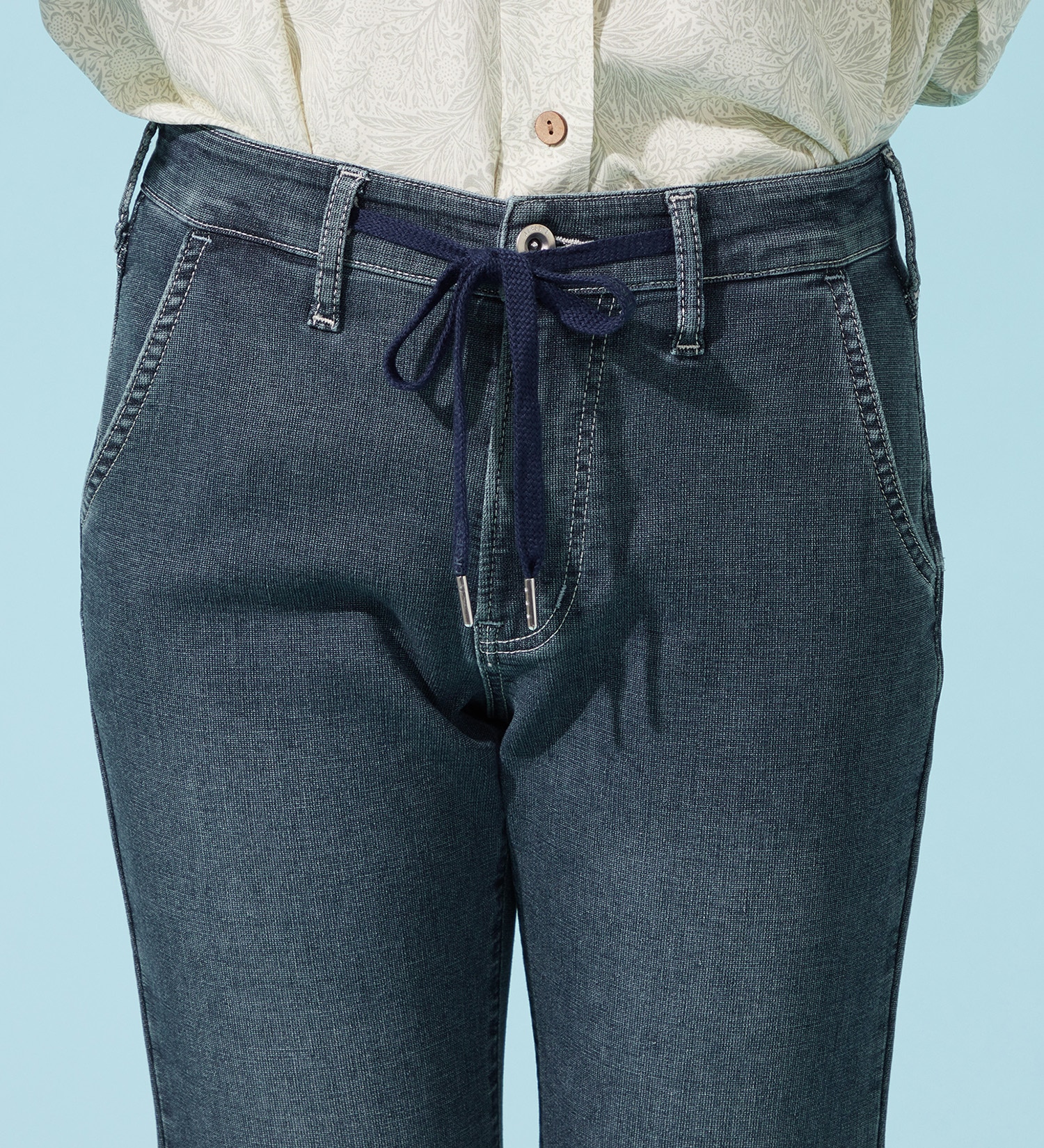 EDWIN(エドウイン)の【予約P】EDWIN LADIES ジャージーズ COOLイージーストレートデニムパンツ【涼】|パンツ/デニム / ジーンズパンツ/レディース|濃色ブルー